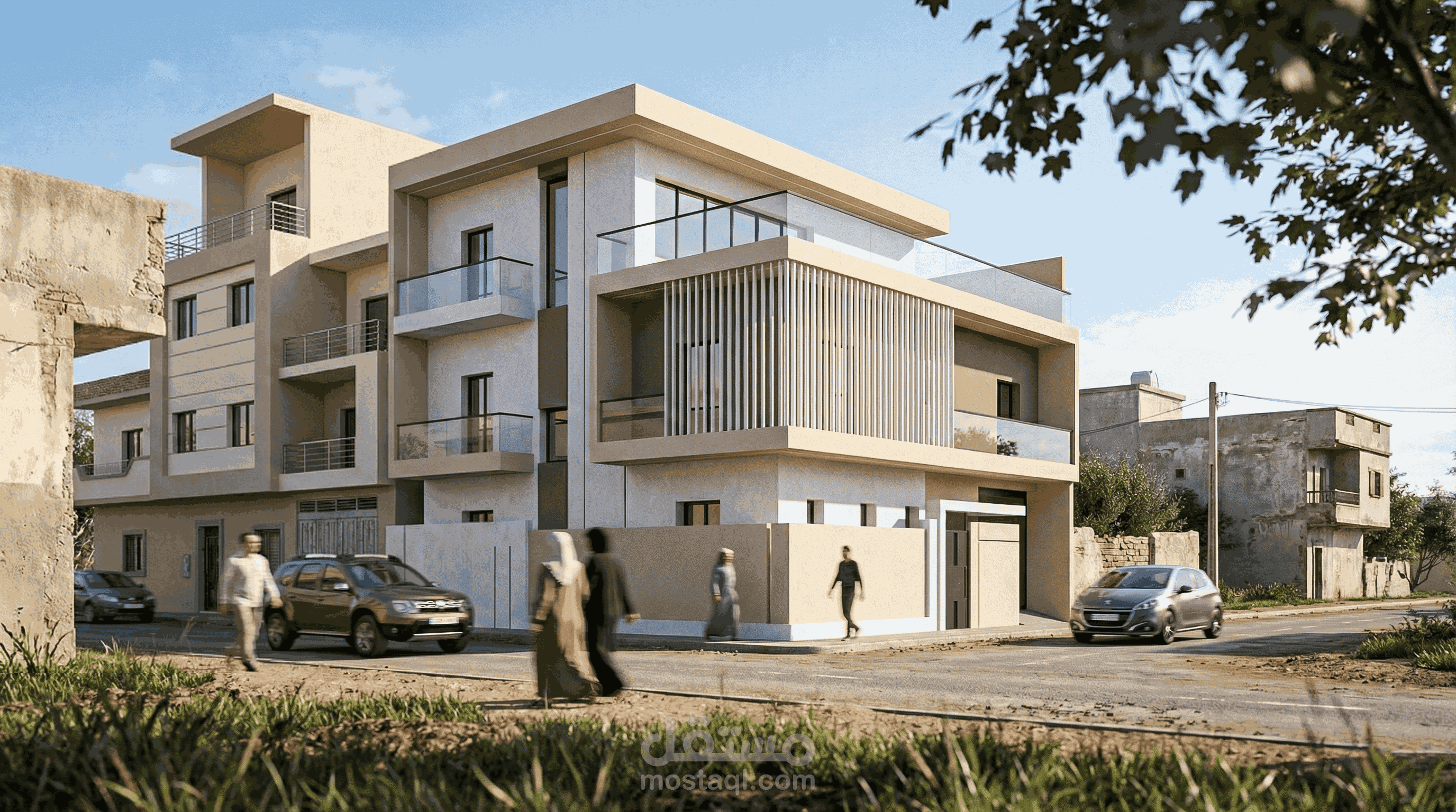 تصميم واجهة لمسكن عائلي