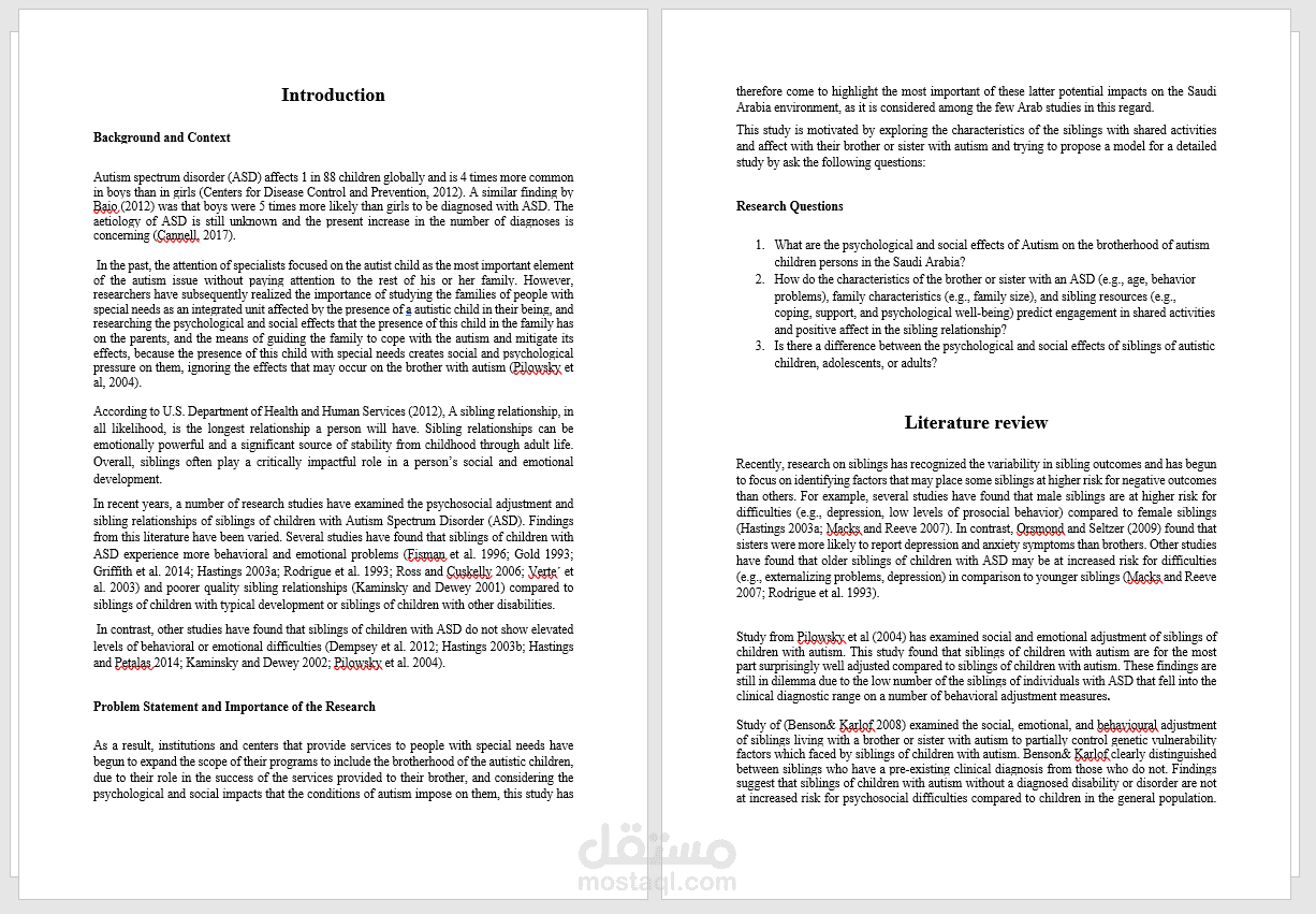 مقترح بحث Research Proposal