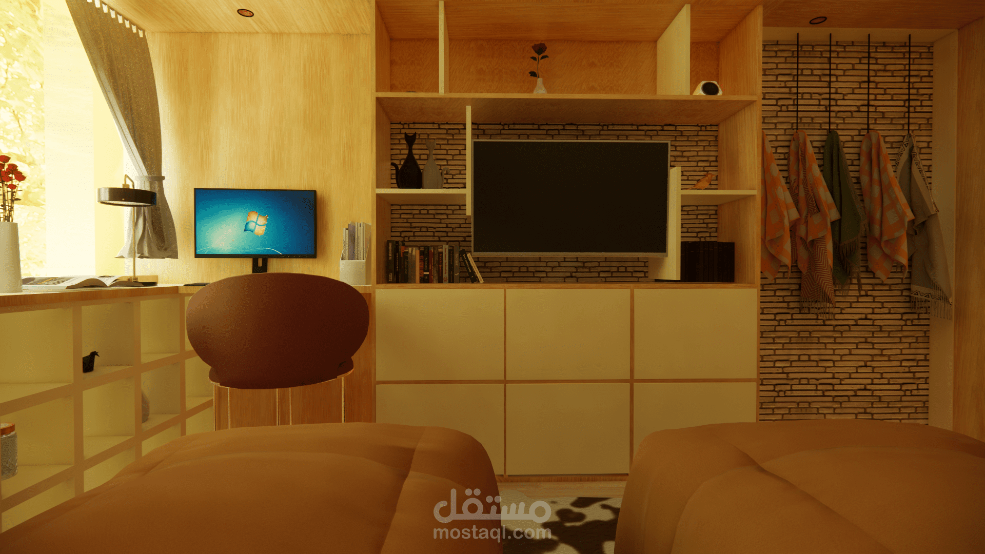 تصميم غرفة نوم 4*3 متر مربع