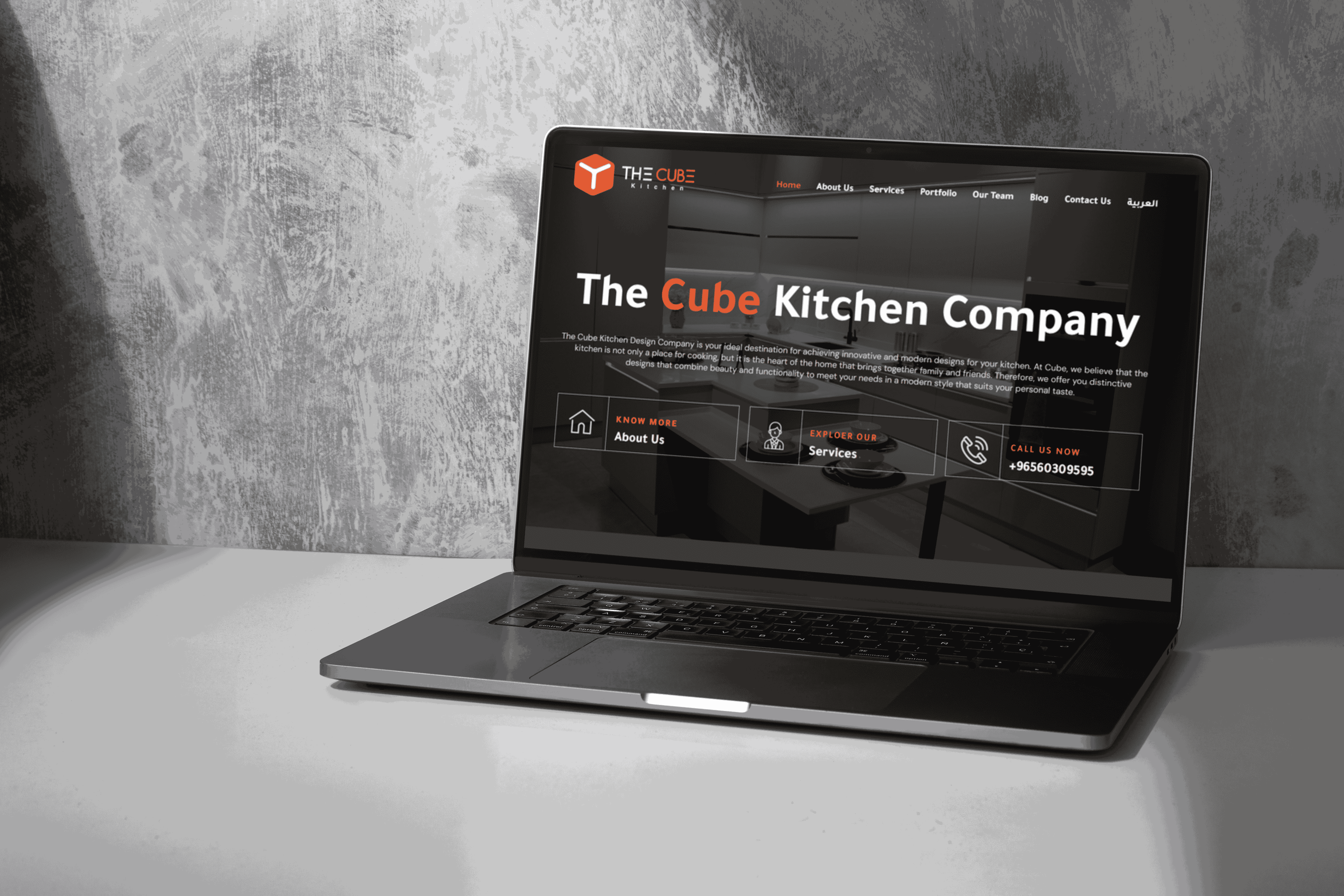 تصميم وتطوير موقع احترافي لعرض خدمات شركة كيوب للمطابخ