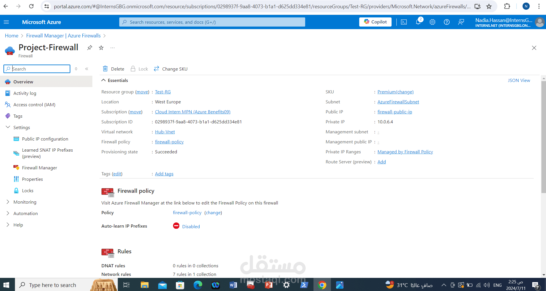 Configuring Azure Firewall Policies and Network Rule Collections