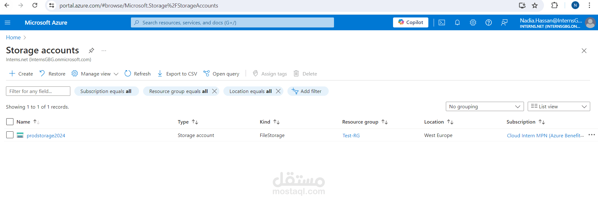 I created and configured an Azure Storage Account to provide secure file storage and sharing in the cloud.
