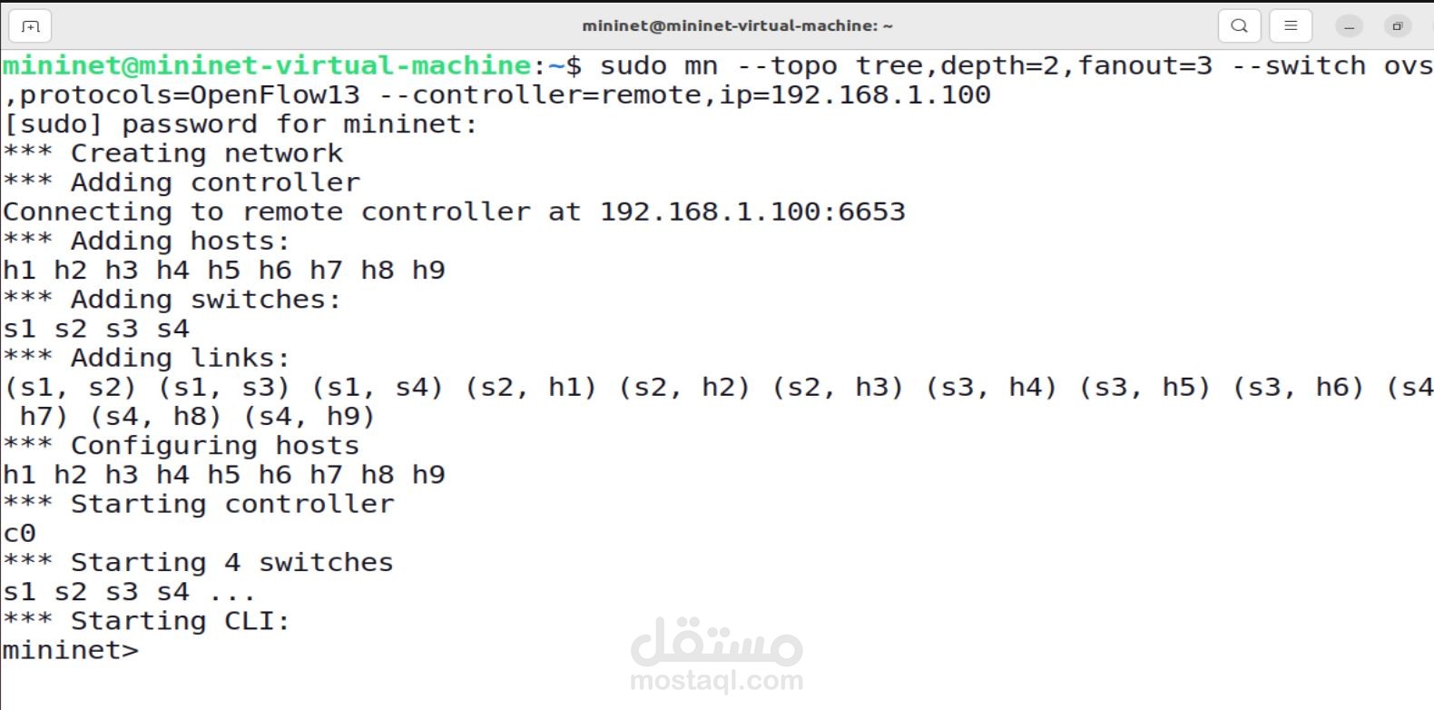 Building a Tree Topology on Mininet and Connecting it to the ONOS SDN Controller