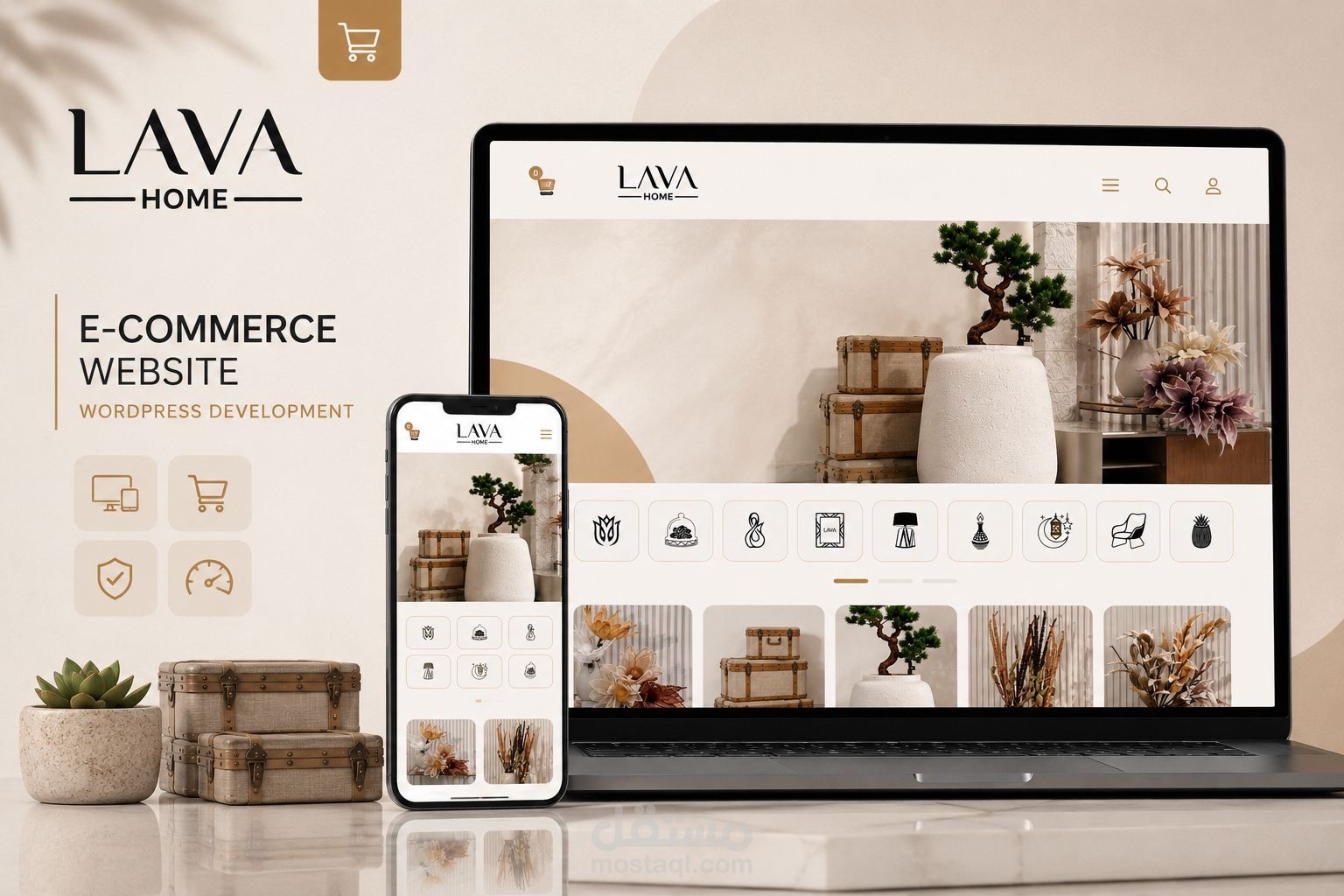تطوير متجر أثاث منزلي معاصر LAVA HOME
