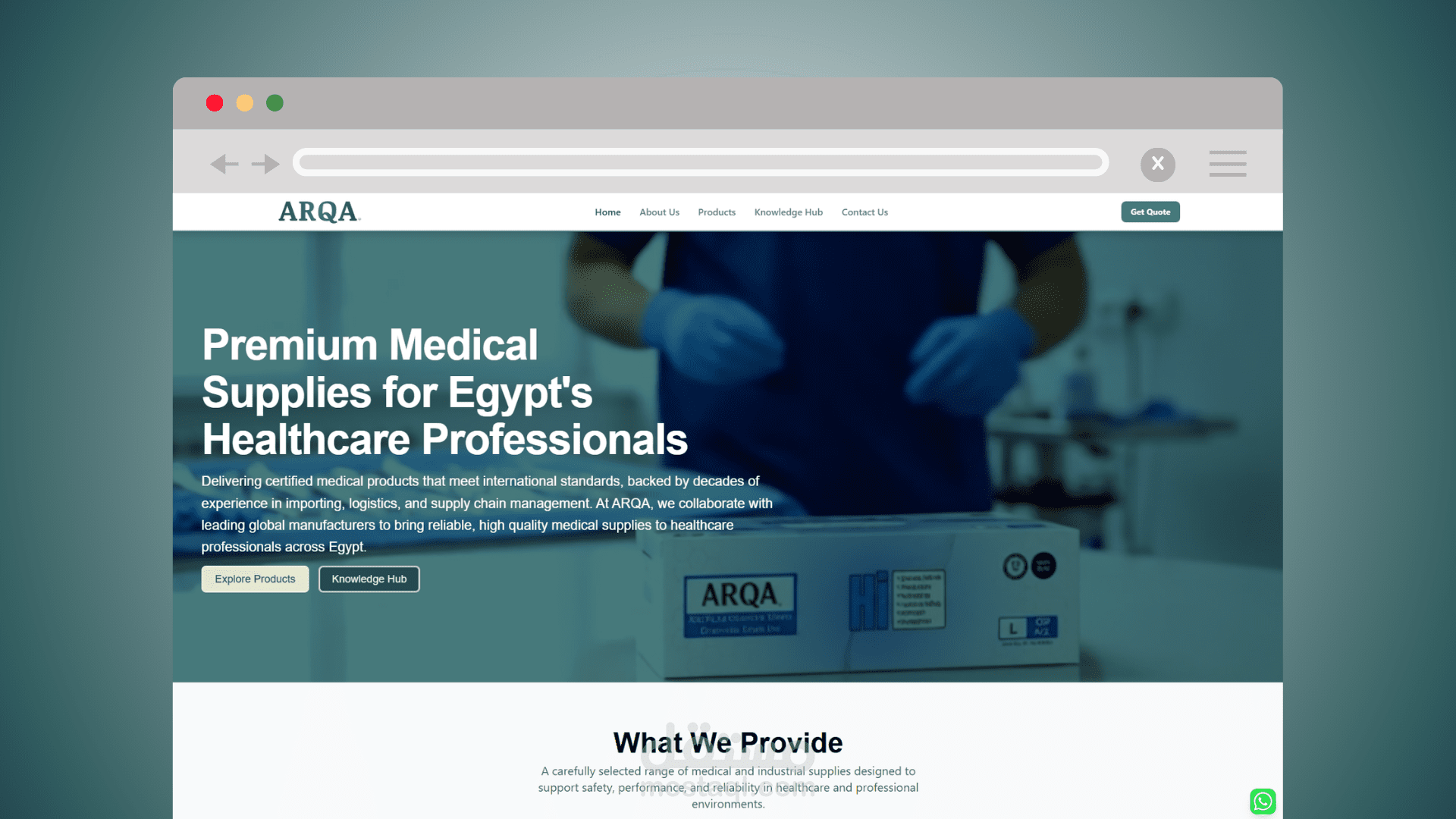 برمجه و تصميم  | ARQA Medical Import & Export Website