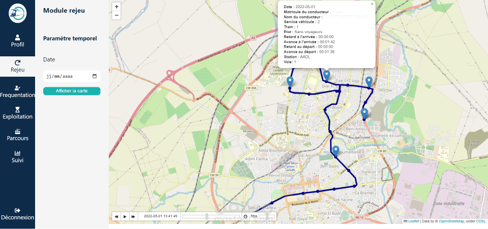Decision Platform for Transport Tracking (Setram SBA)