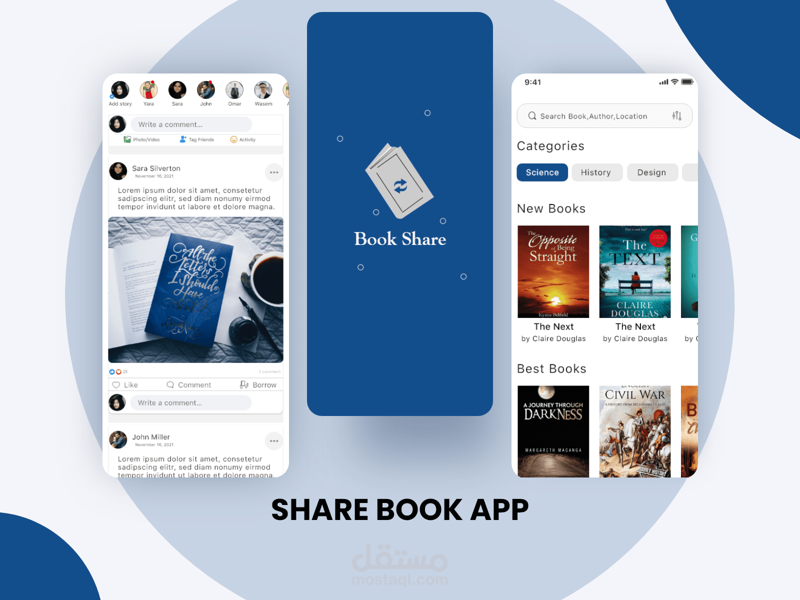 Share book ( mobile app design)