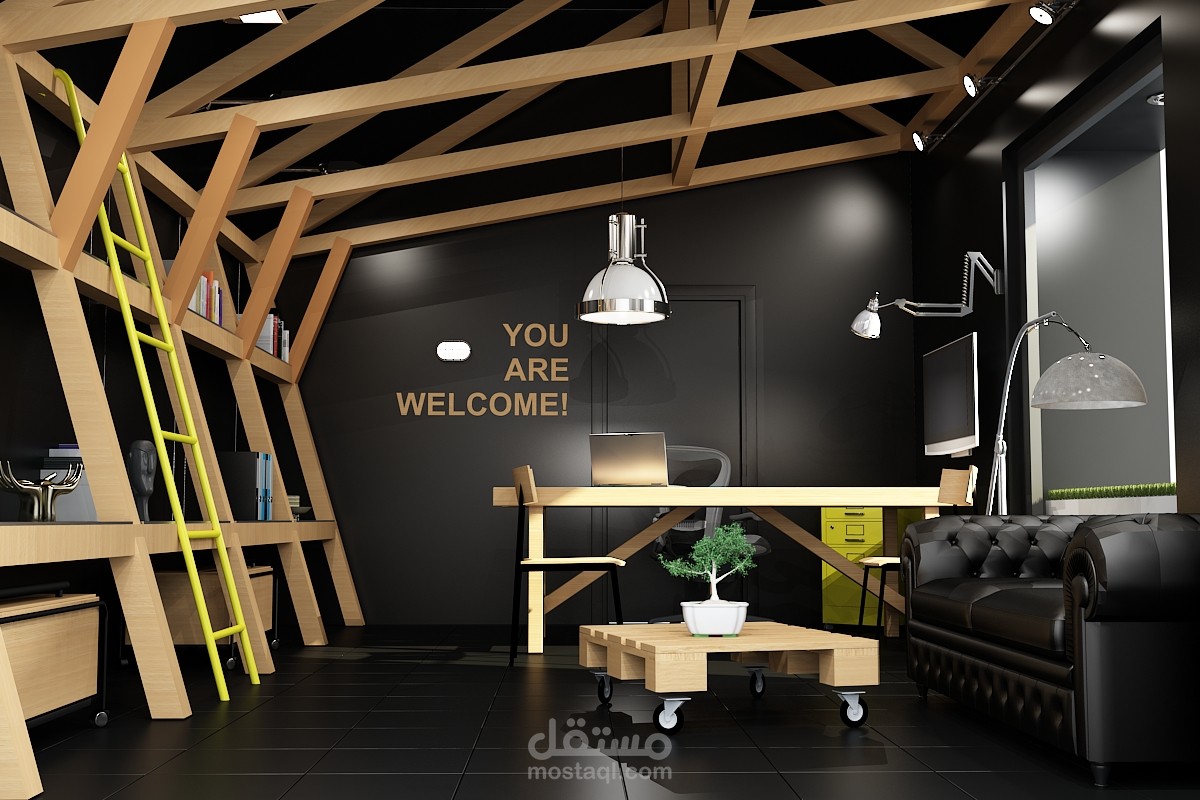 Civil Engineer Office Design- Industrial Style