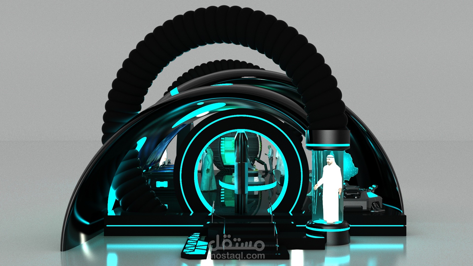 Royal Commission at Yanbu Booth Design- Teleportation Concept