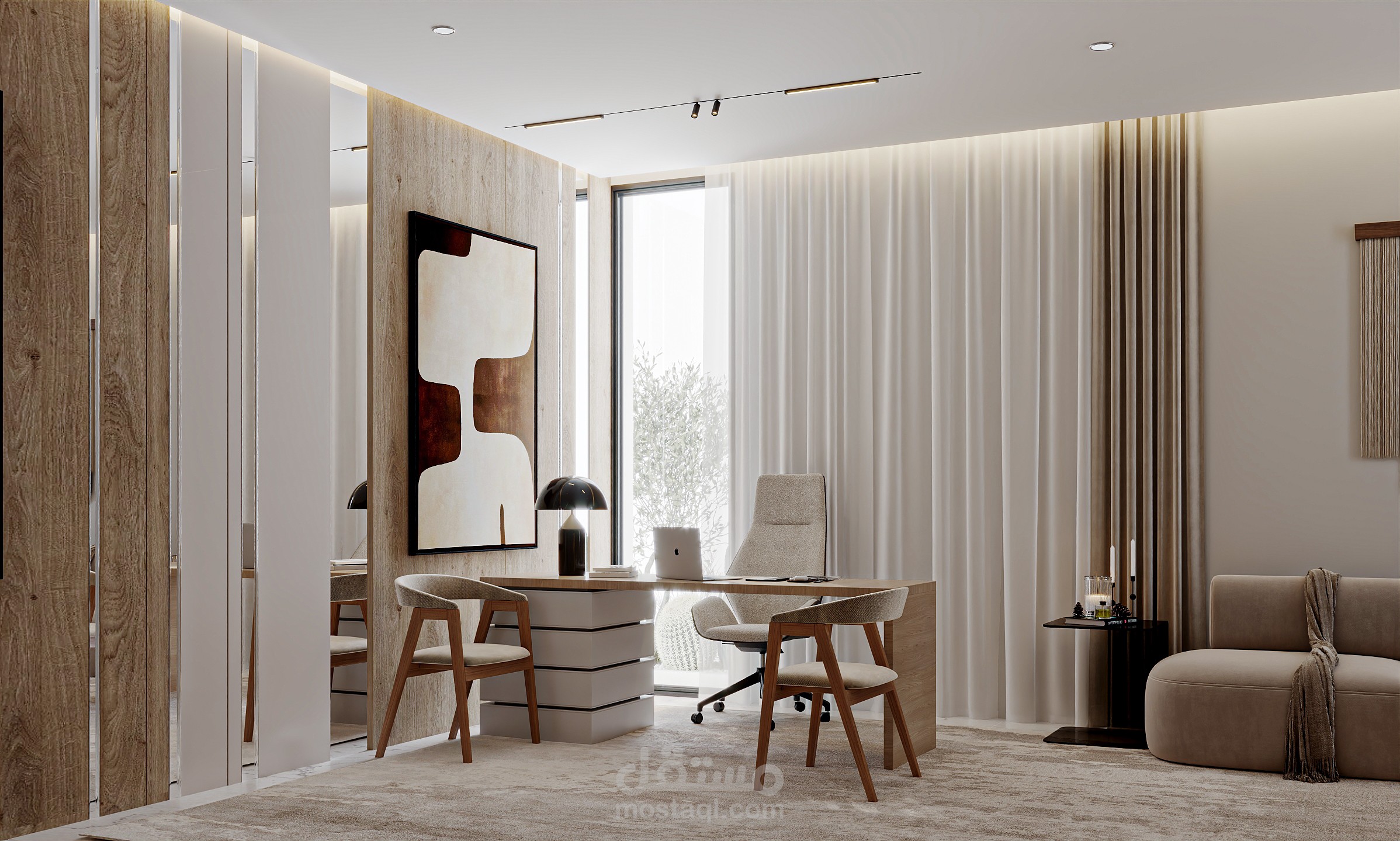 تصميم مكتب خاص داخل فيلا بالرياض | مستقل