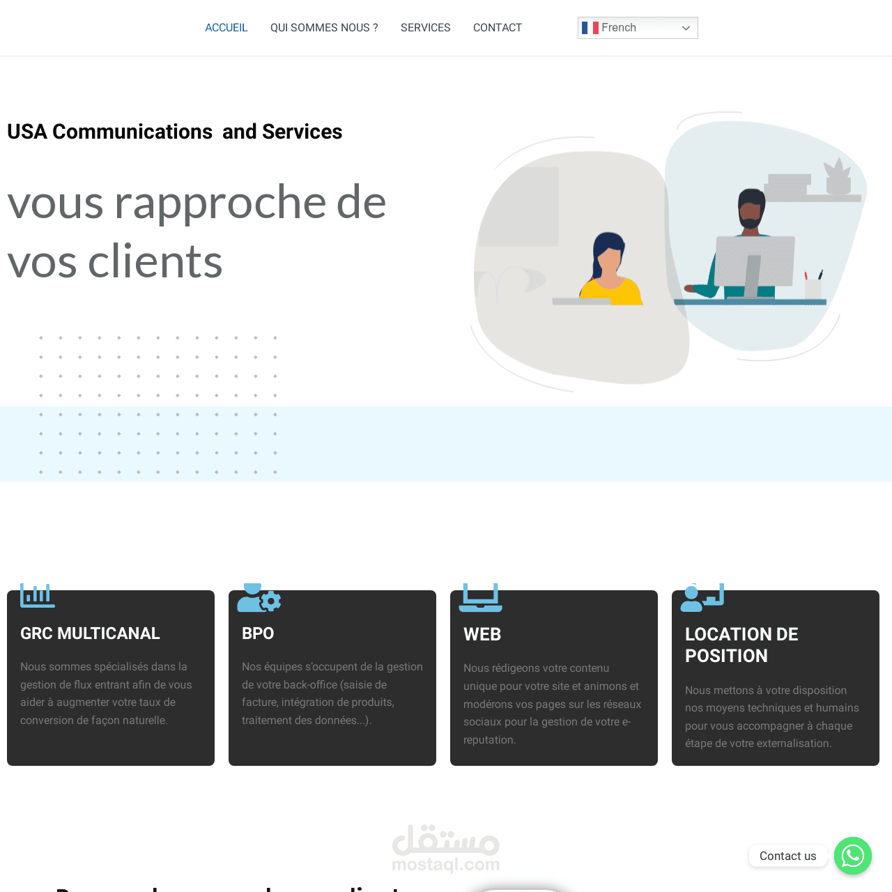 تصميم موقع تعريفي لمركز اتصال  باستخدام WordPress