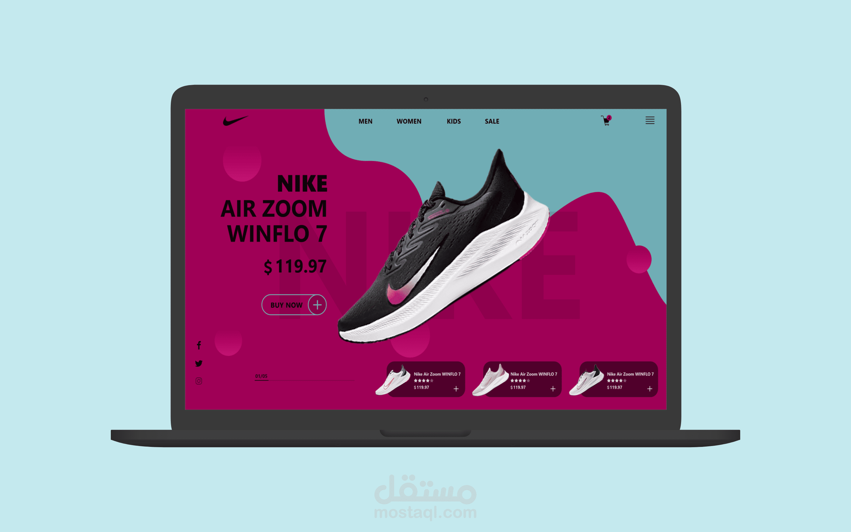 Landing Page for Nike Shoes Brand