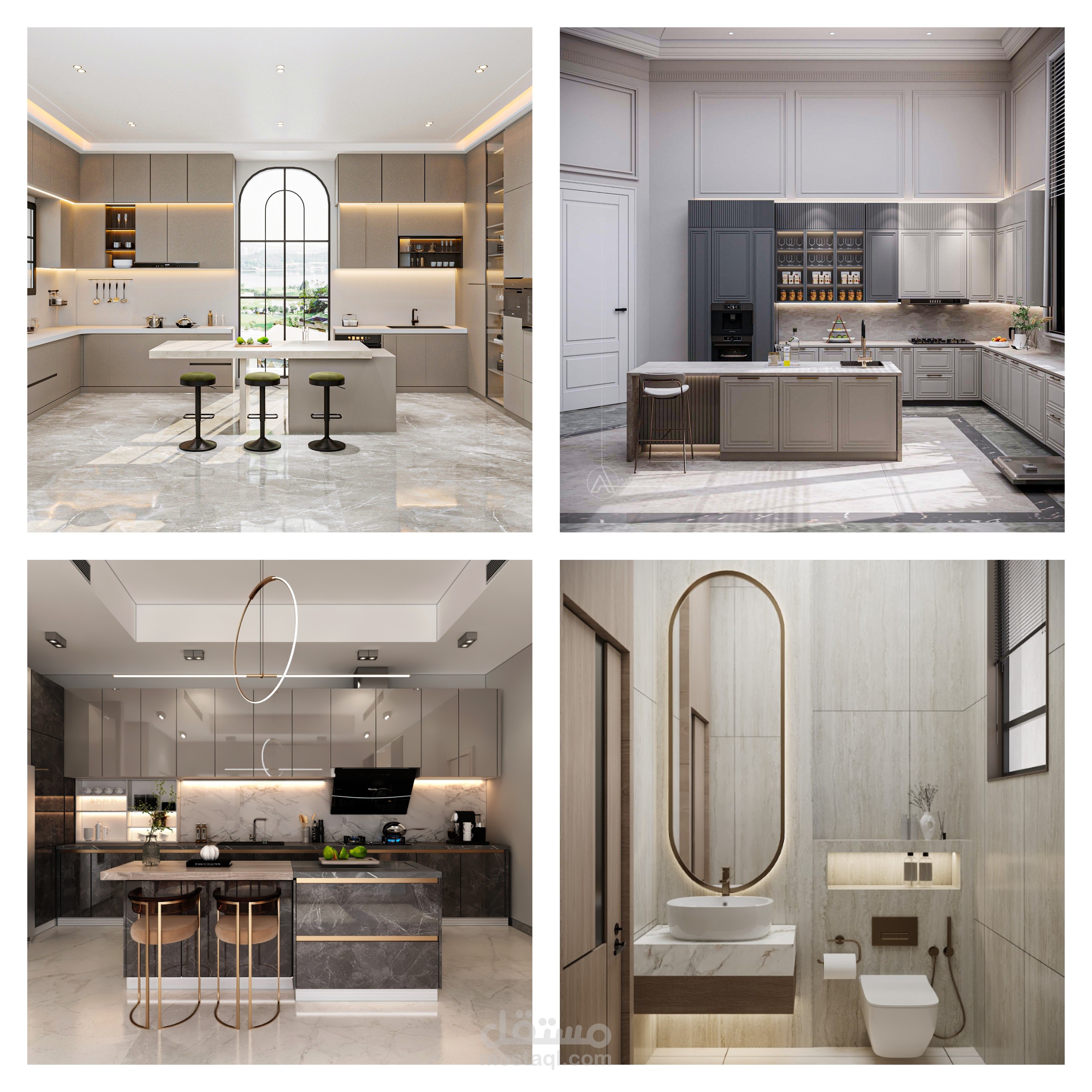 تصميم داخلي (مطابخ-دورات مياه)