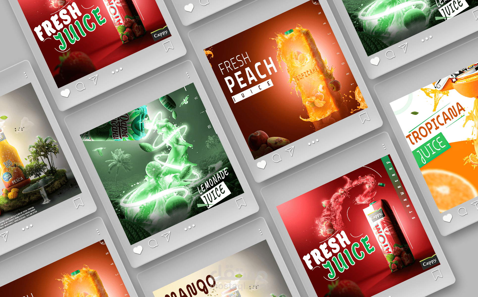 بوستات اعلانية عن المشروبات الطبيعية