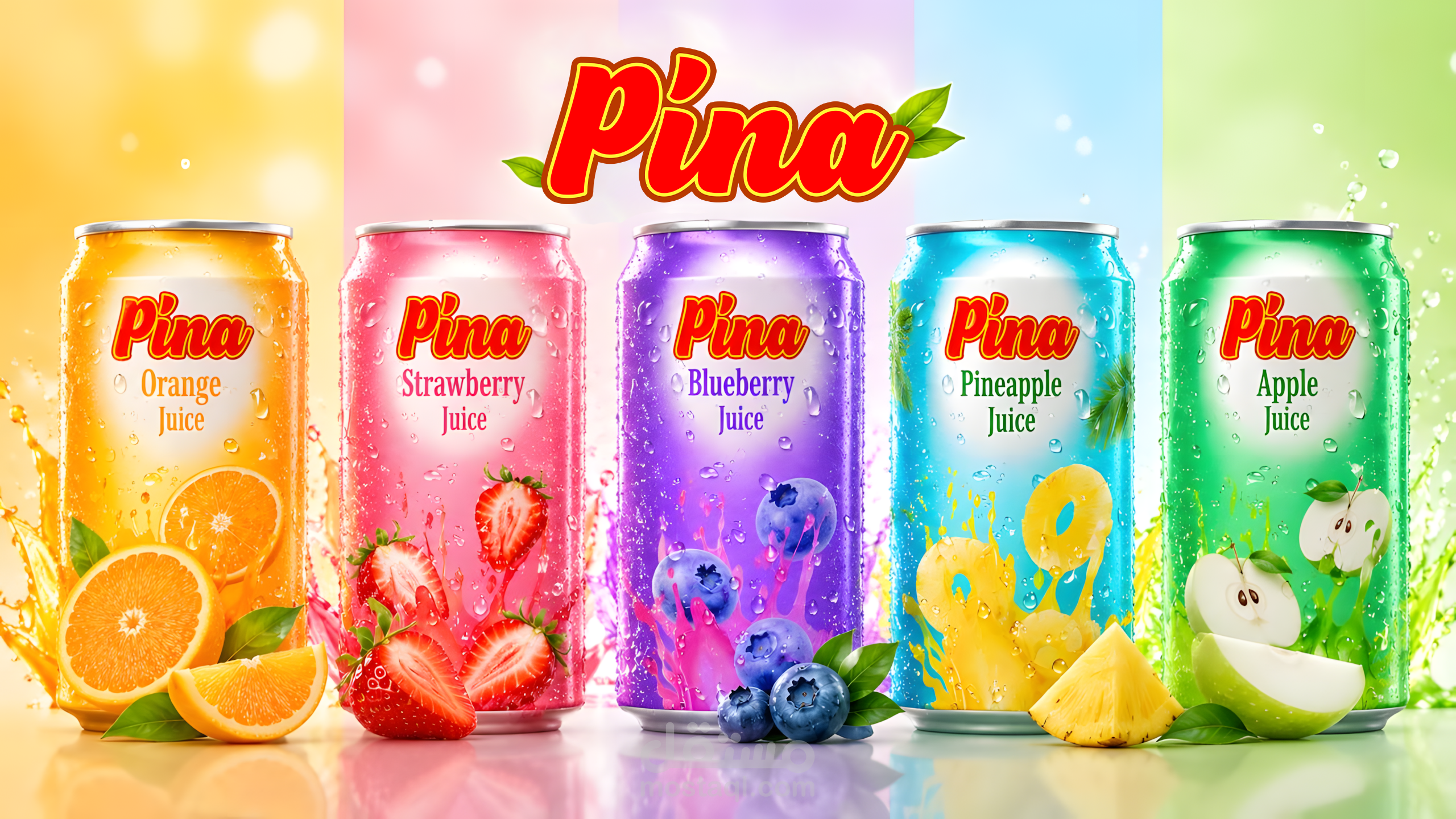 تصميم غلاف علب منتج عصير Pina