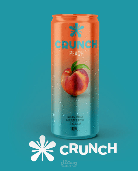 تصميم هوية بصرية منعشة لعلامة تجارية للمشروبات الطبيعية (CRUNCH)