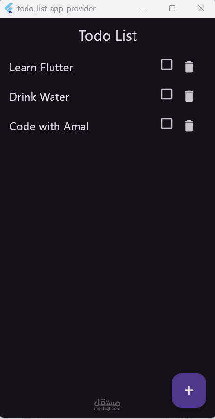 To Do list flutter mobile Application with Provider