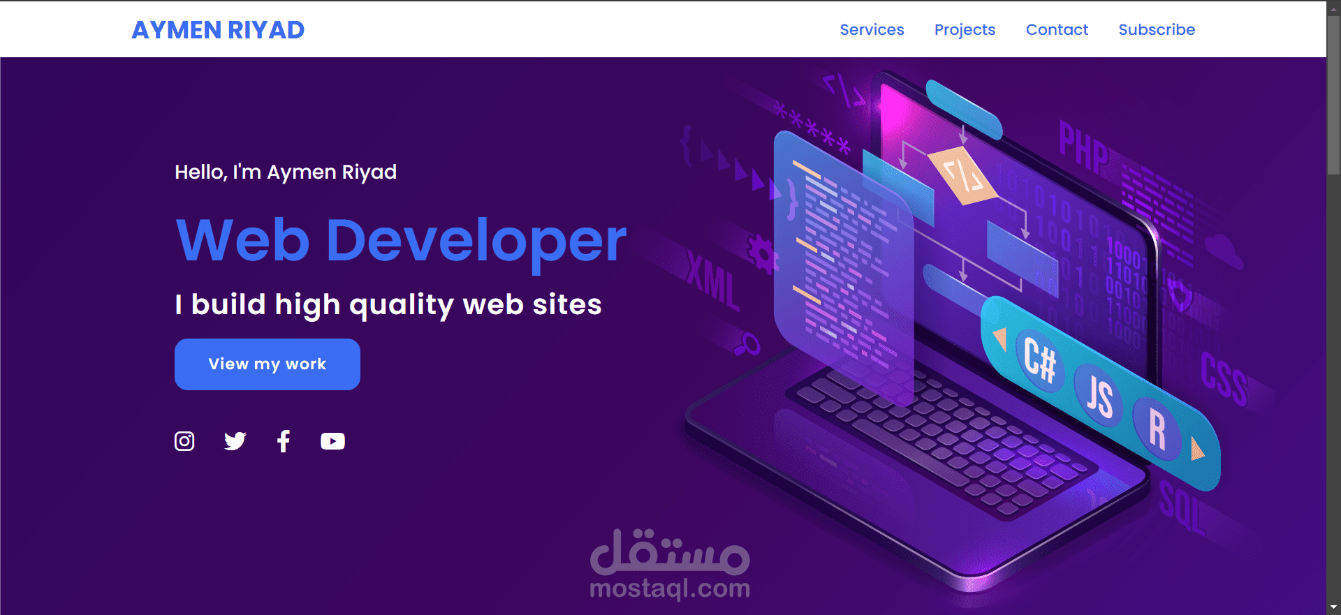 A professional website to showcase my work and connect with me