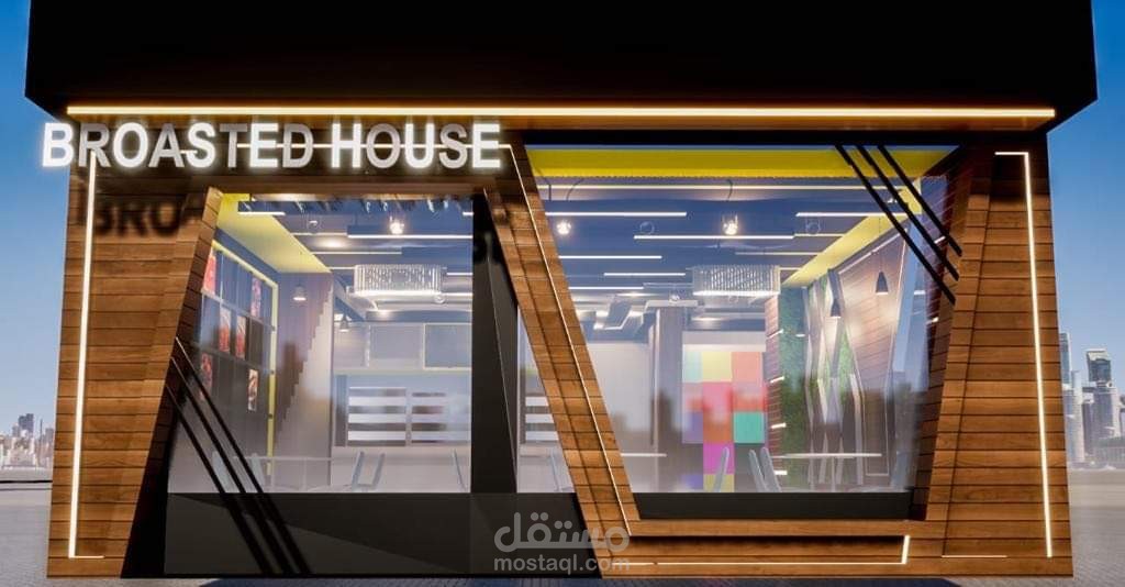 تصميم واجهة مطعم