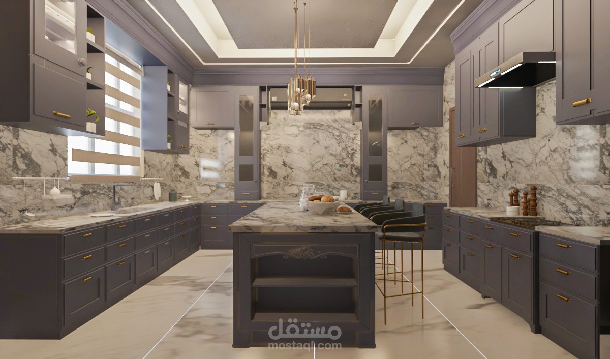 تصميمي لمطبخ نيوكلاسيك