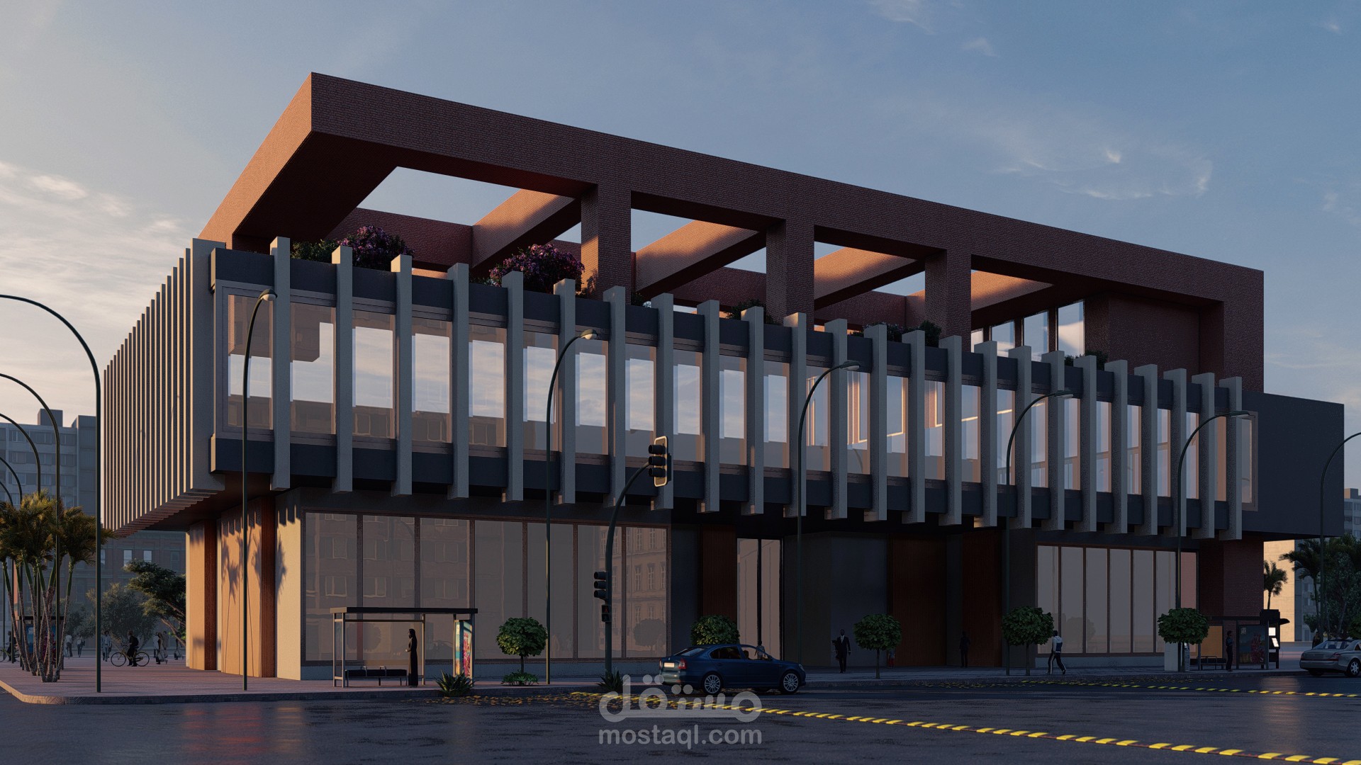 إظهار معماري لمشروع Conceptual mass