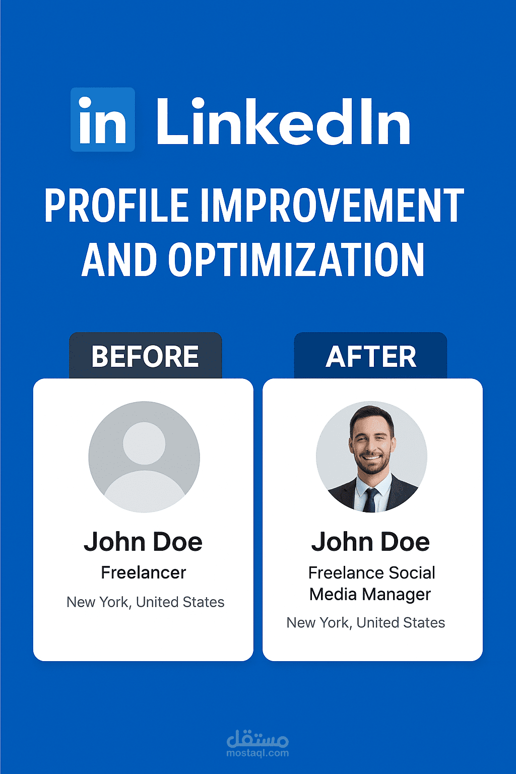 تحسين وإعداد حساب لينكدإن احترافي يجذب أصحاب العمل والعملاء.