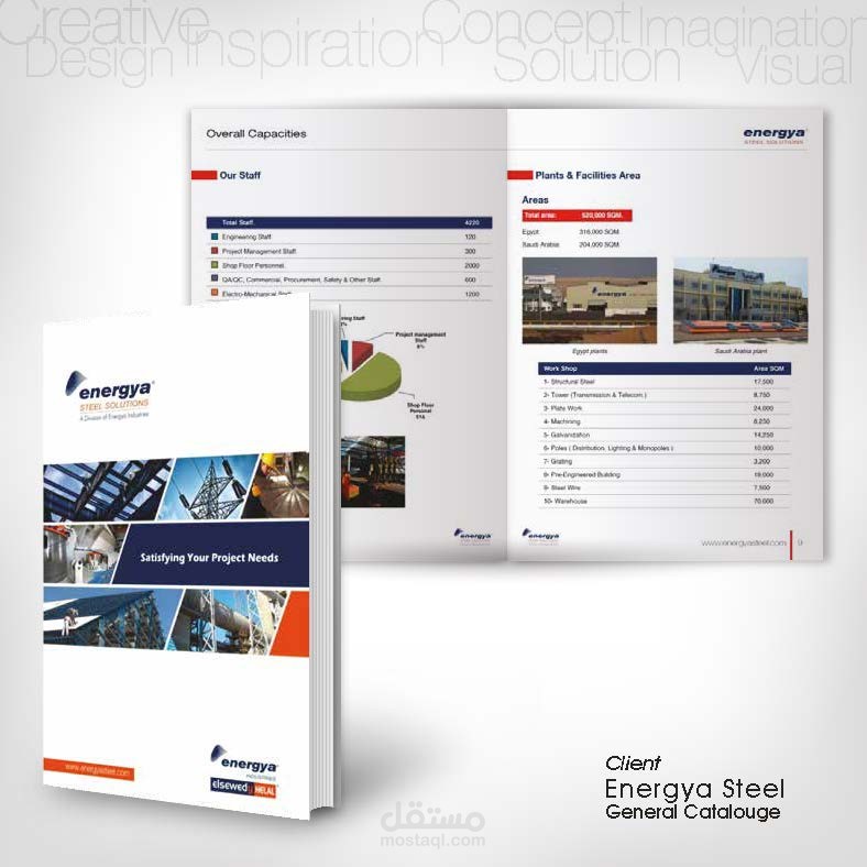تصميم كتالوجات لشركة Energya Steel
