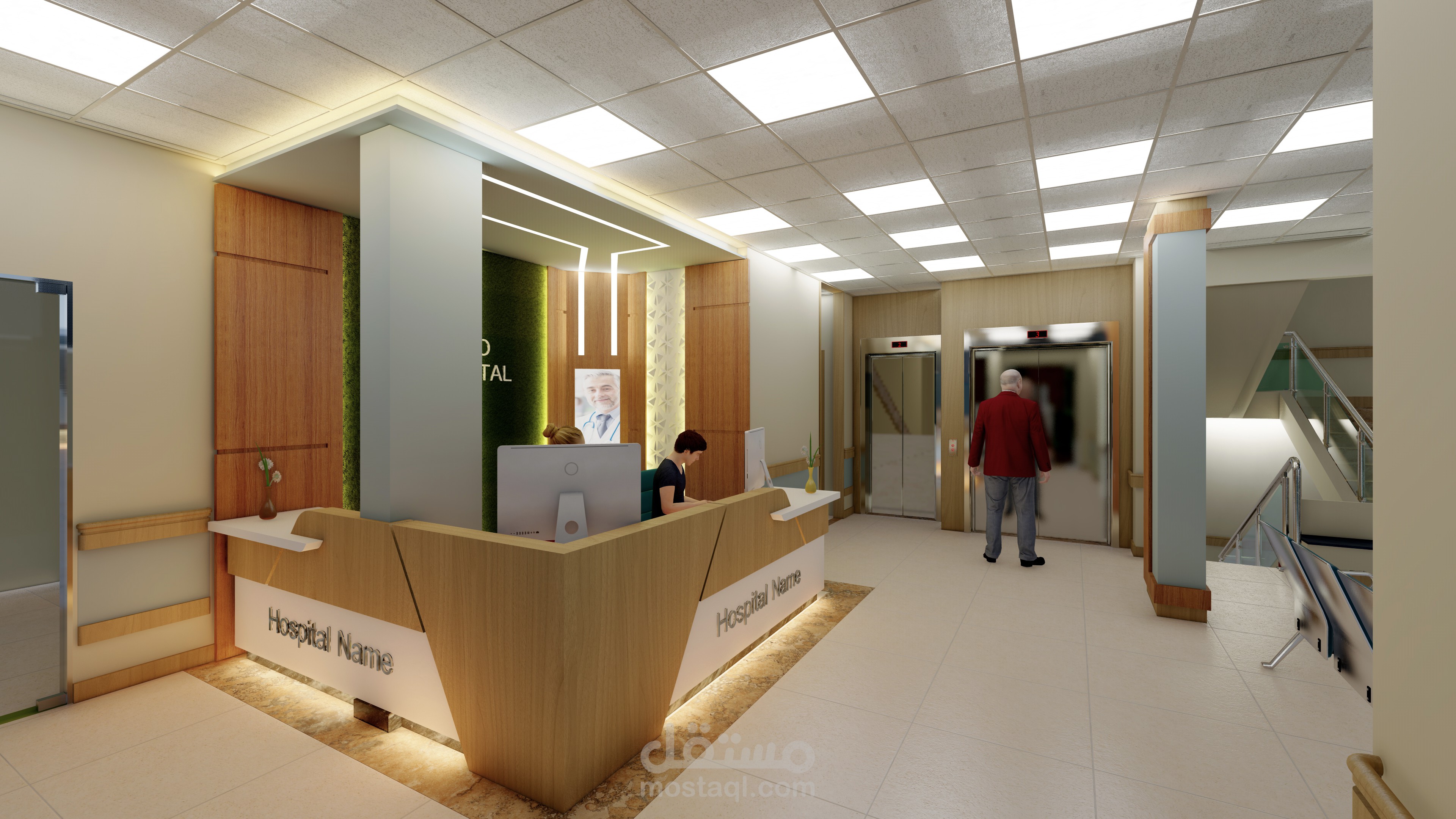 تصميم استقبال مستشفي خاص