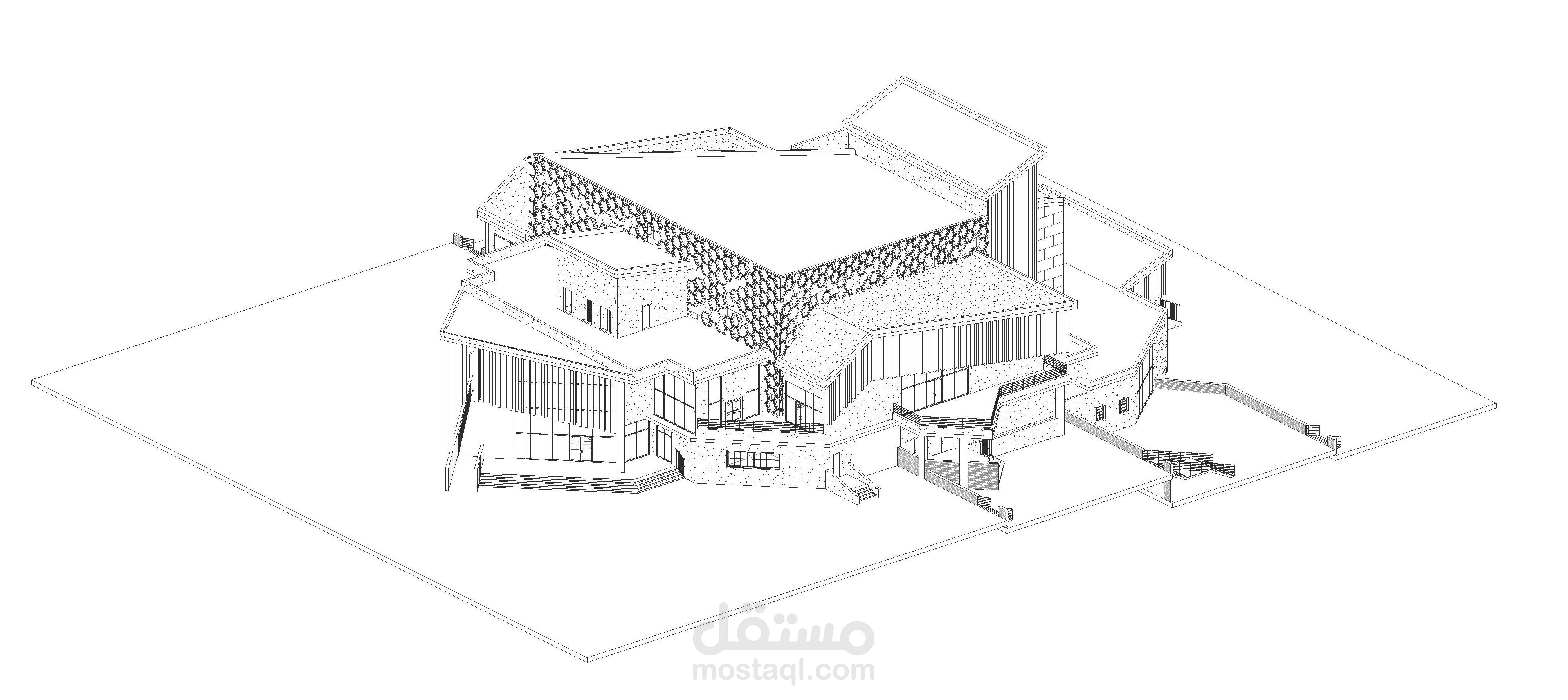 لوحات معمارية لمسرح بالعالمين