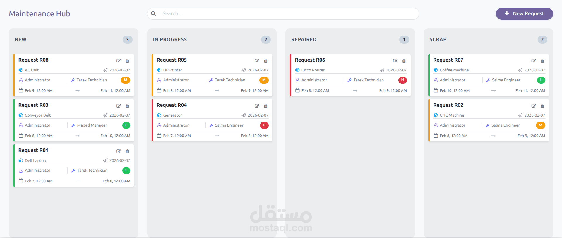 موديول Odoo مخصص للصيانة maintenance , تم تطويره ب OWL Framework