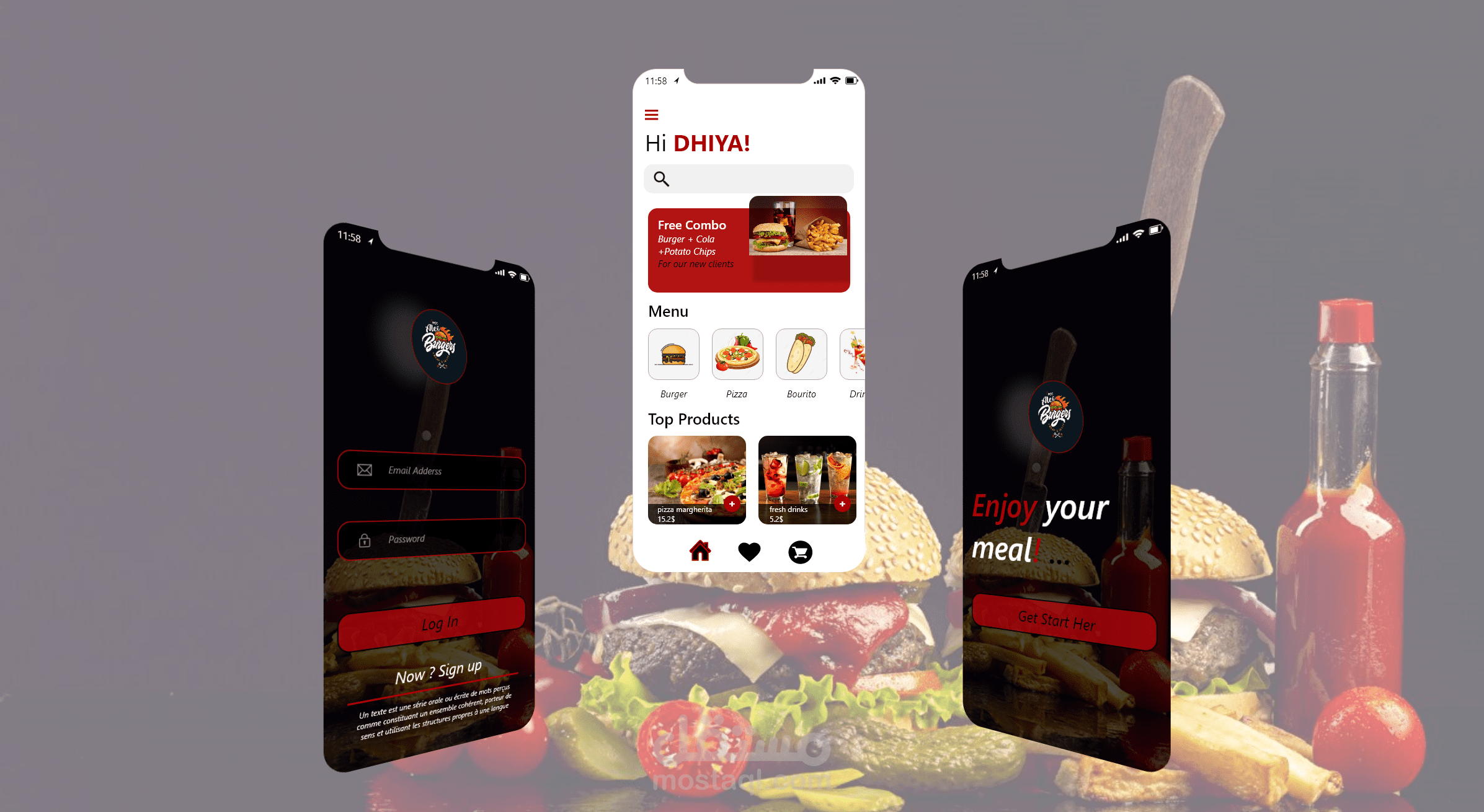 تطبيق المطاعم و  (Fast Food)