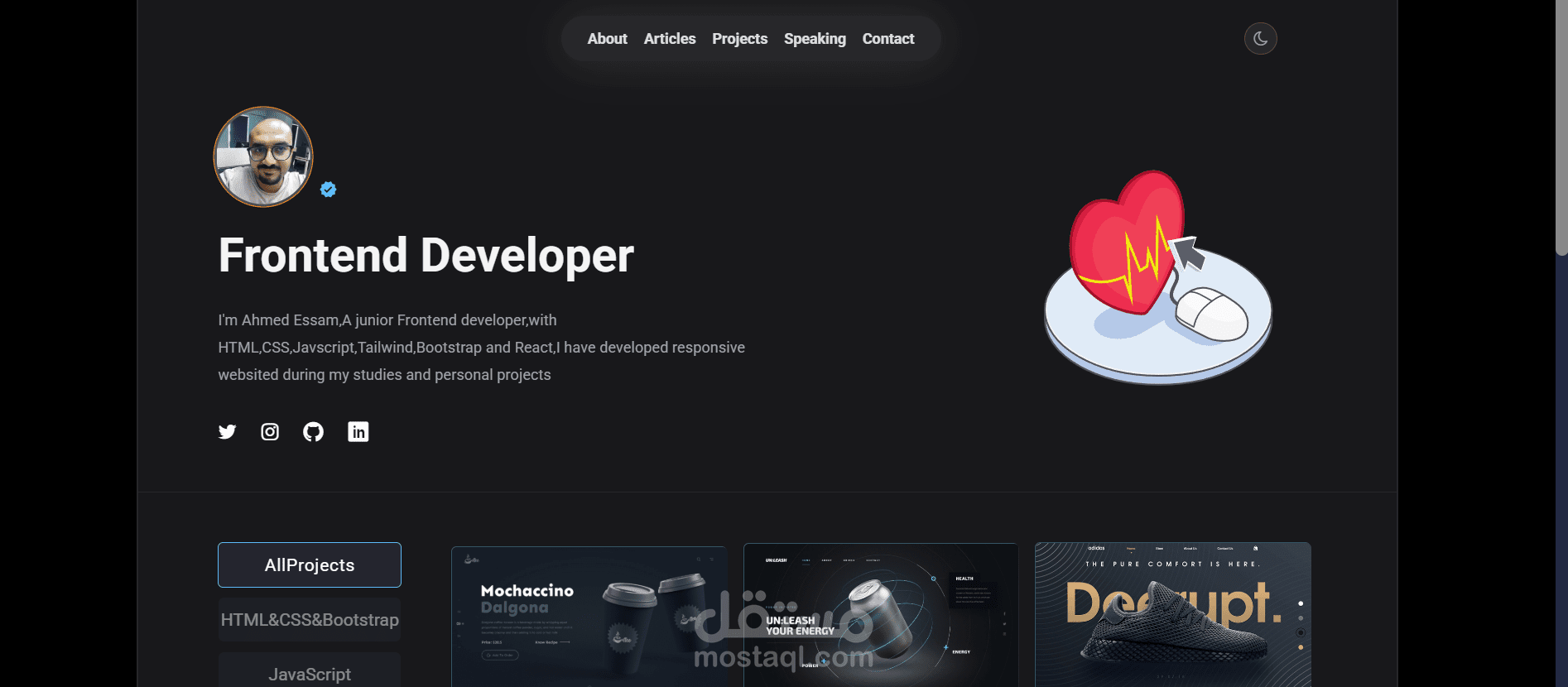 Portfolio by React