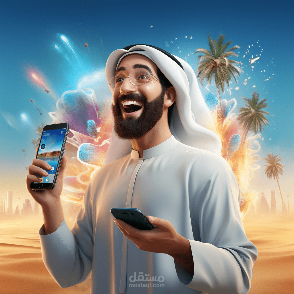 عمل دعائي لتطبيق موبايل