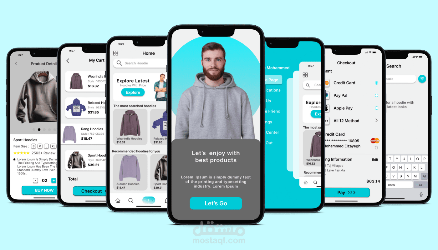 UI / UX تطبيق متجر ملابس