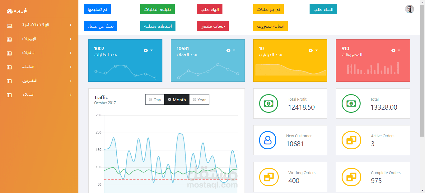 موقع خدمة لتوصيل الطلبات