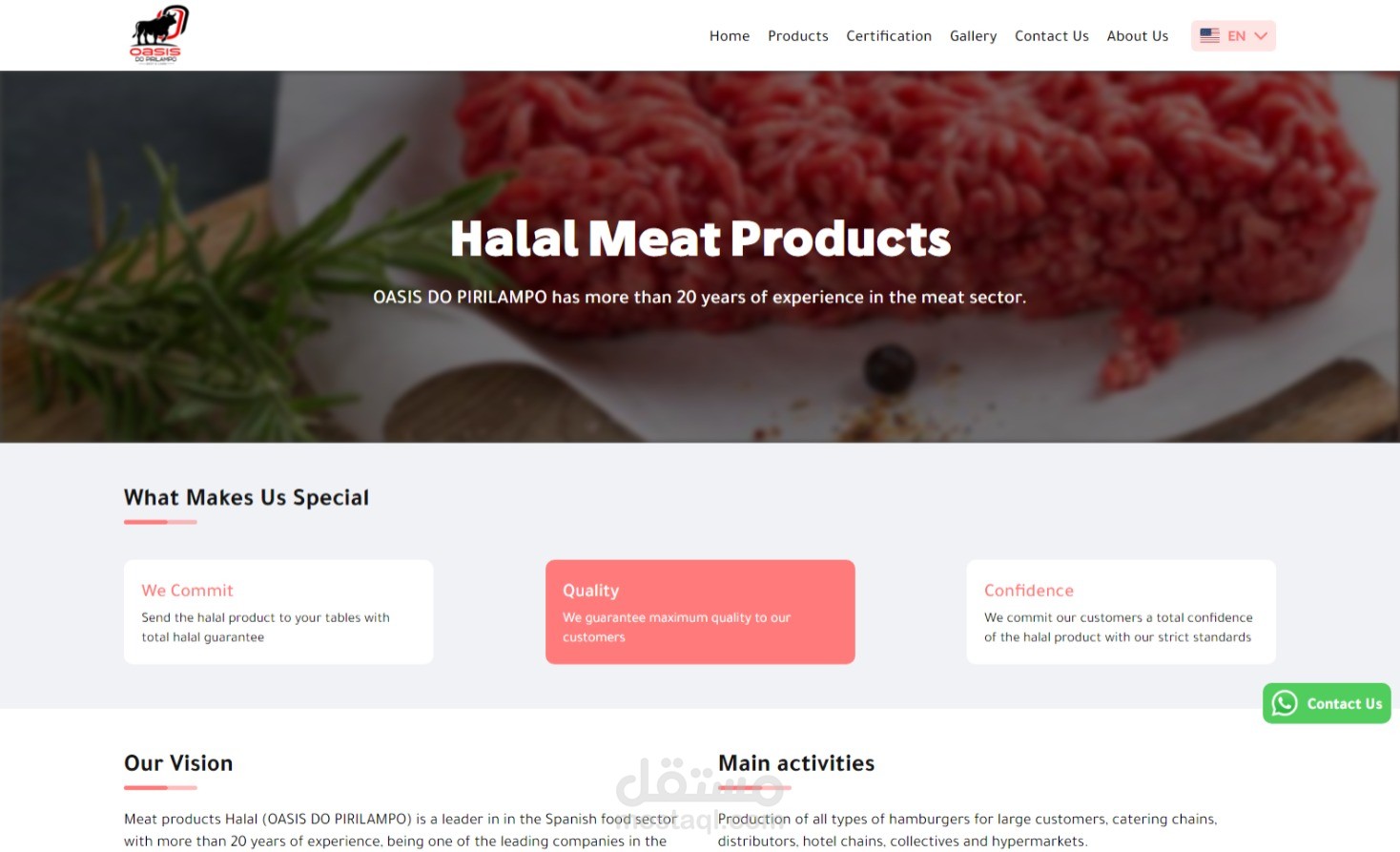 تصميم UI/UX وبرمجة موقع شركة Oasis