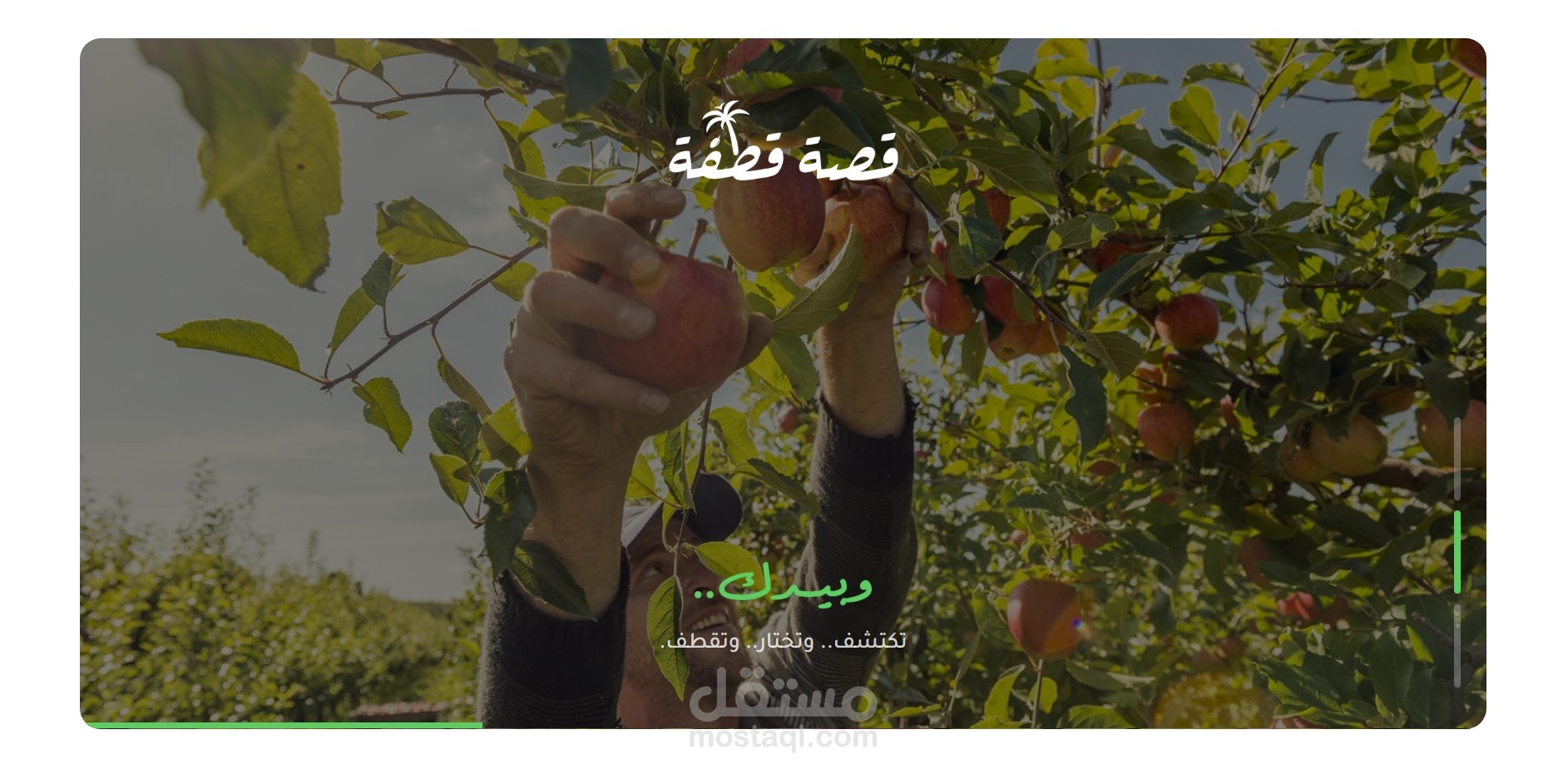 برمجة تطبيق PWA وصفحة هبوط لحجز مواعيد لقطف الفواكه من المزارع