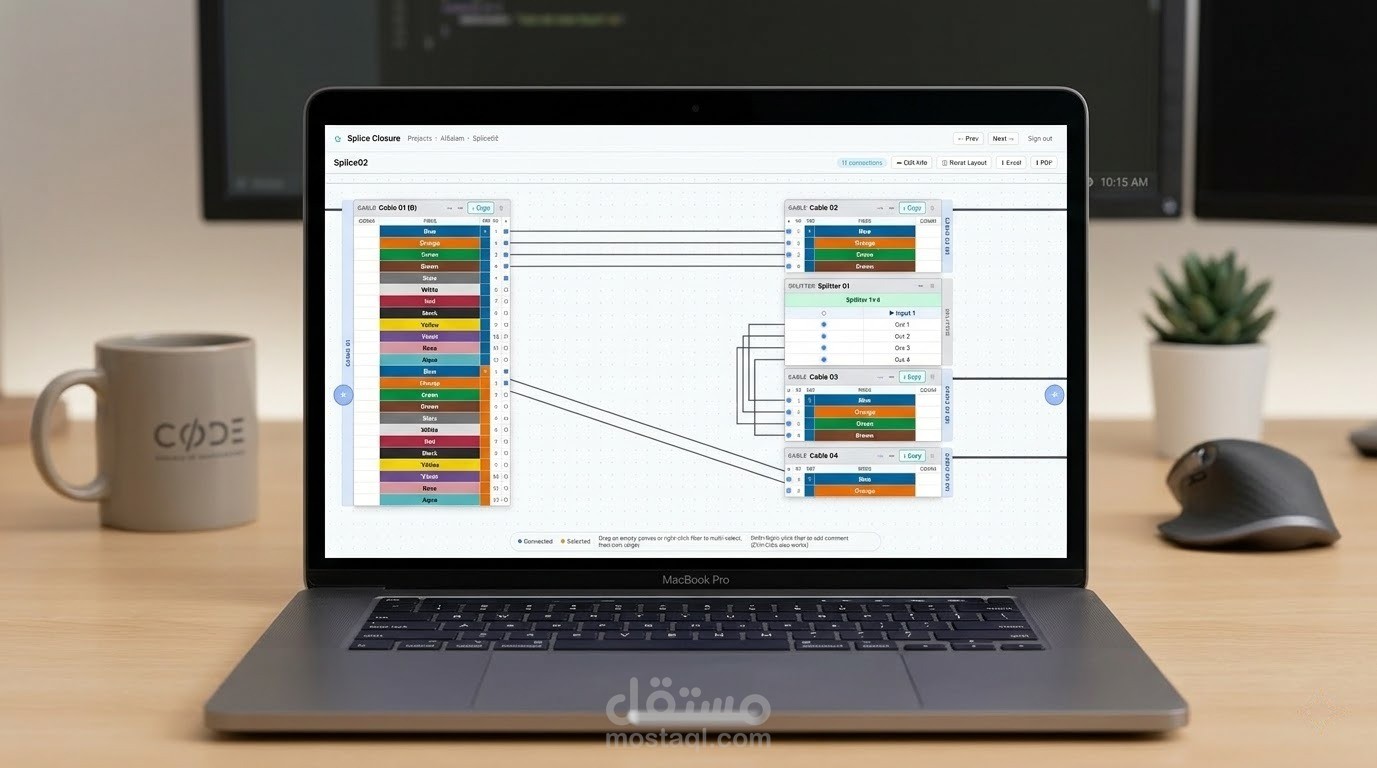 تصميم وبرمجة منصة إلكترونية لإدارة مشاريع الـ Fiber Optic Splice Closures
