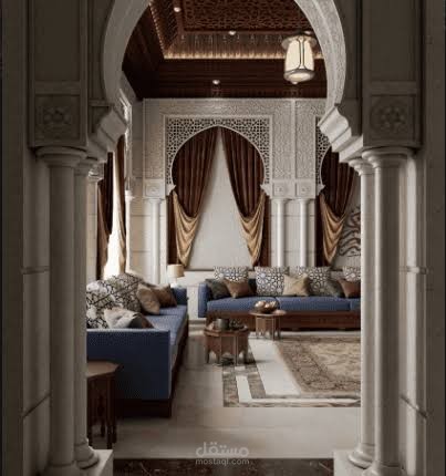 غرفة معيشة لفيلا بالمغرب