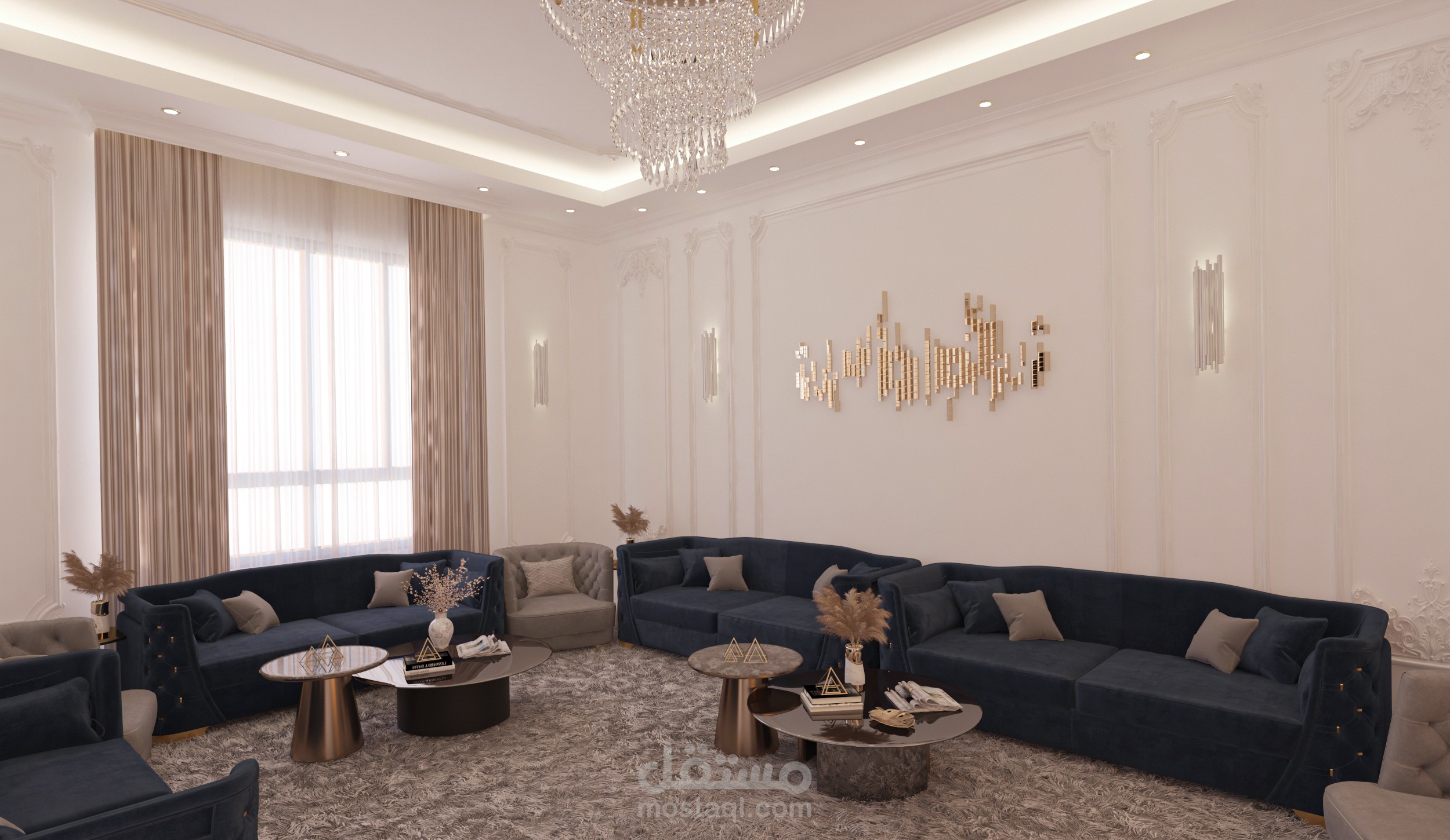 تصميم مجلس رجال نيو كلاسيك بالمملكة العربية السعودية