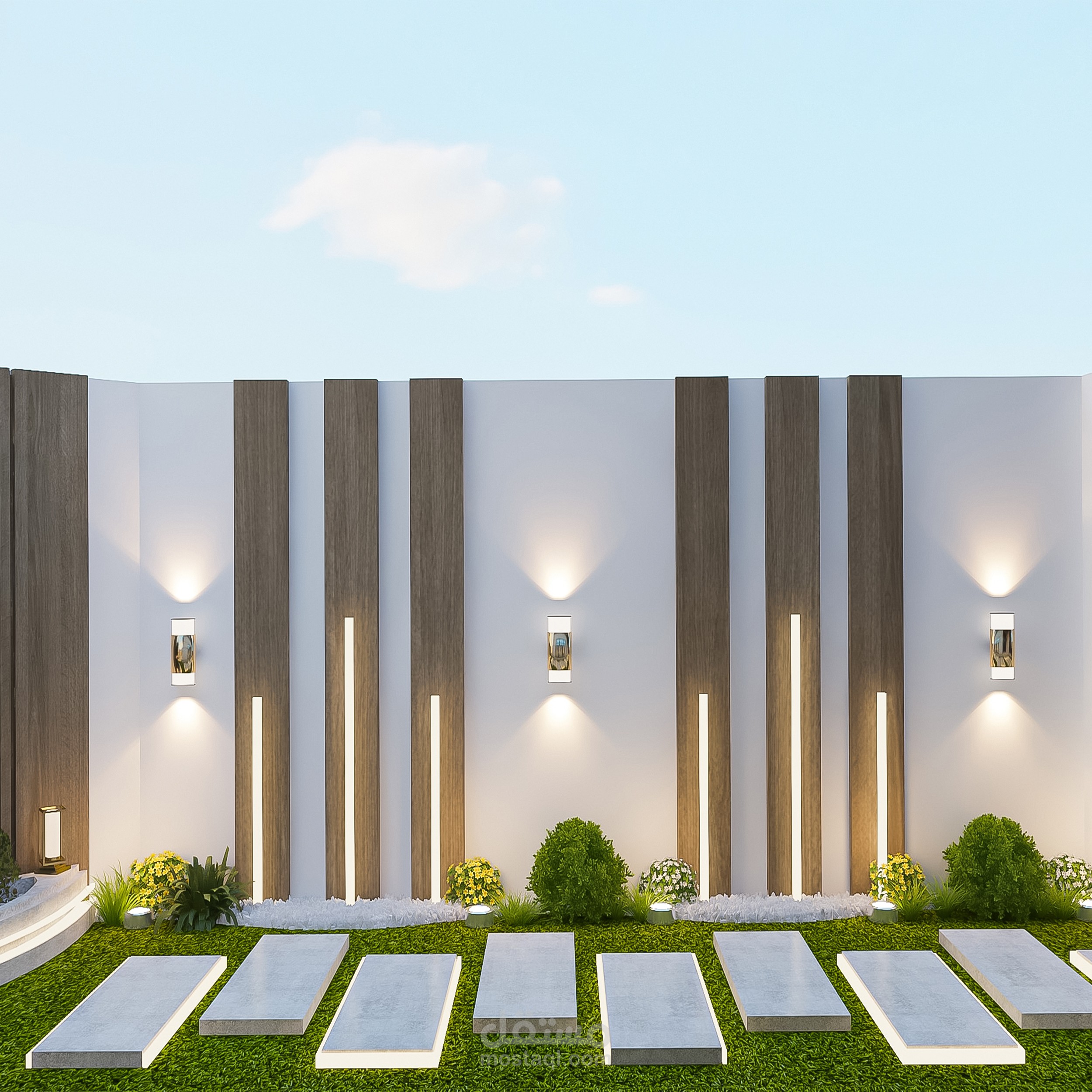 تصميم لاندسكيب لفيلا بدولة السعوديه