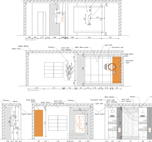 عمل مخططات تنفيذية وحصر كامل لفيلا تشطيبات وديكور