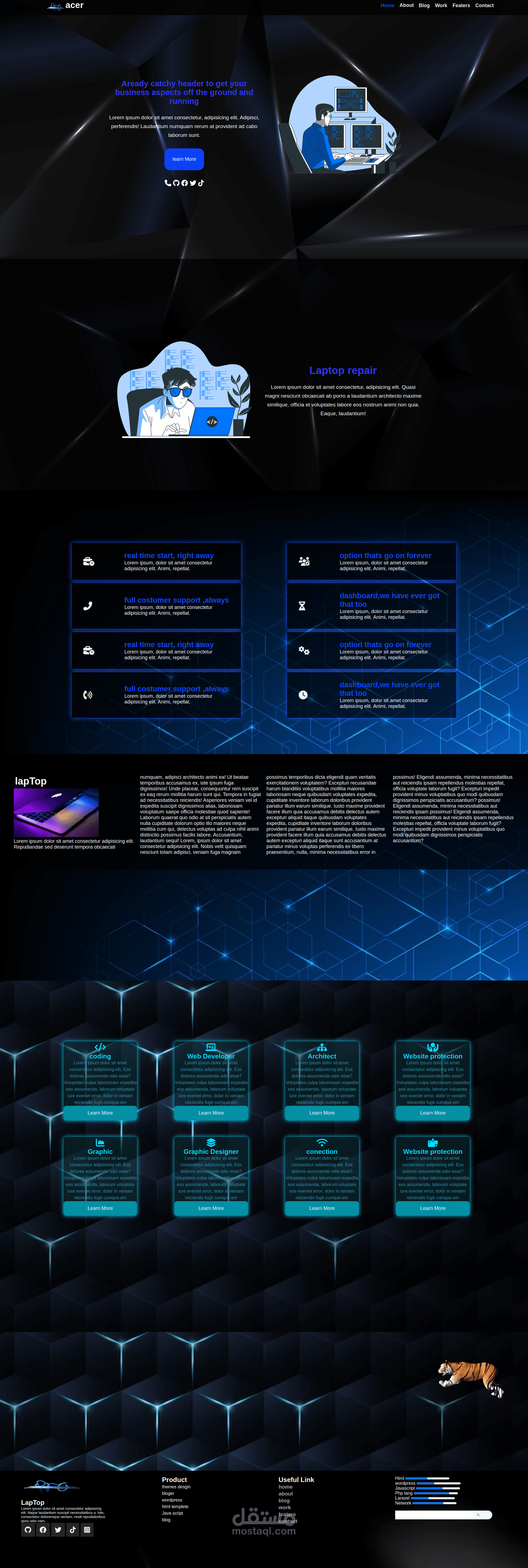 home page in laptop project