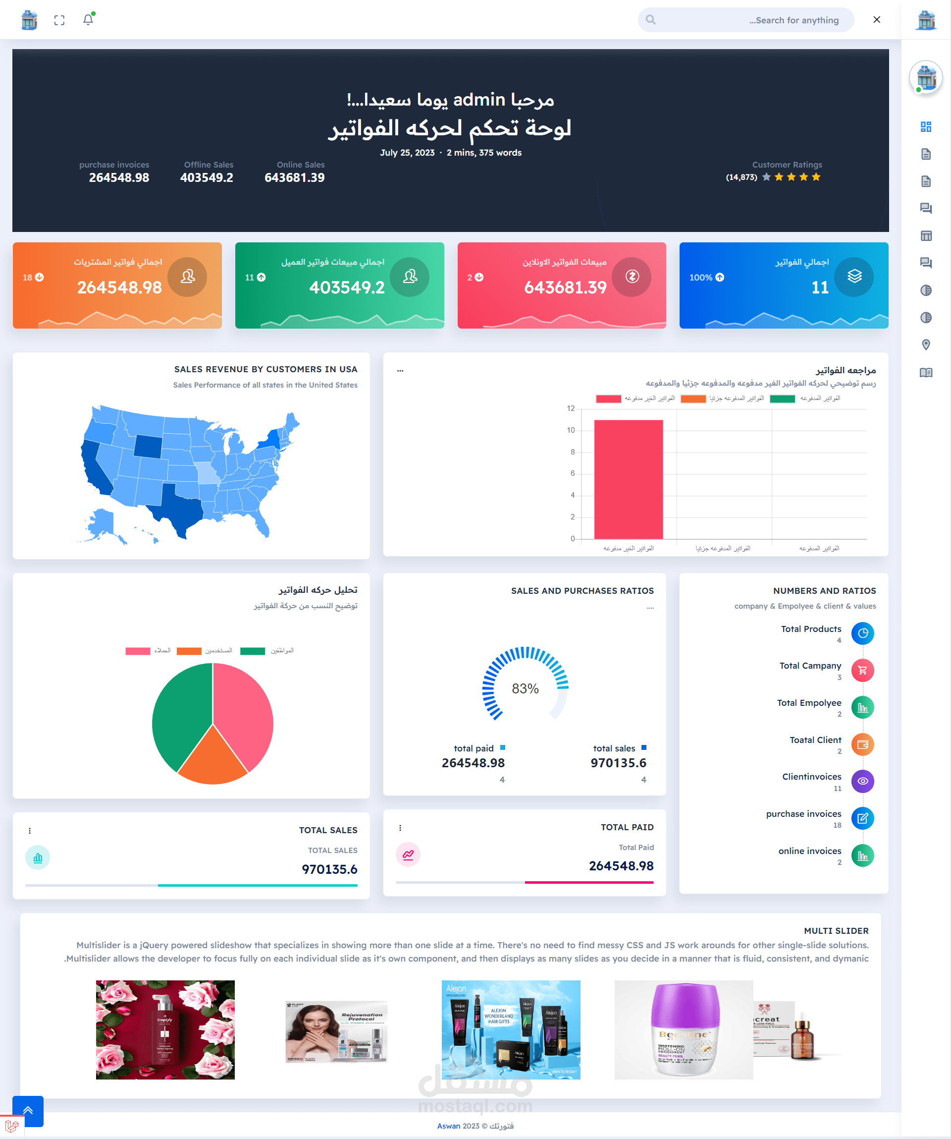 مخزن مبيعات لمستحضرات التجميل