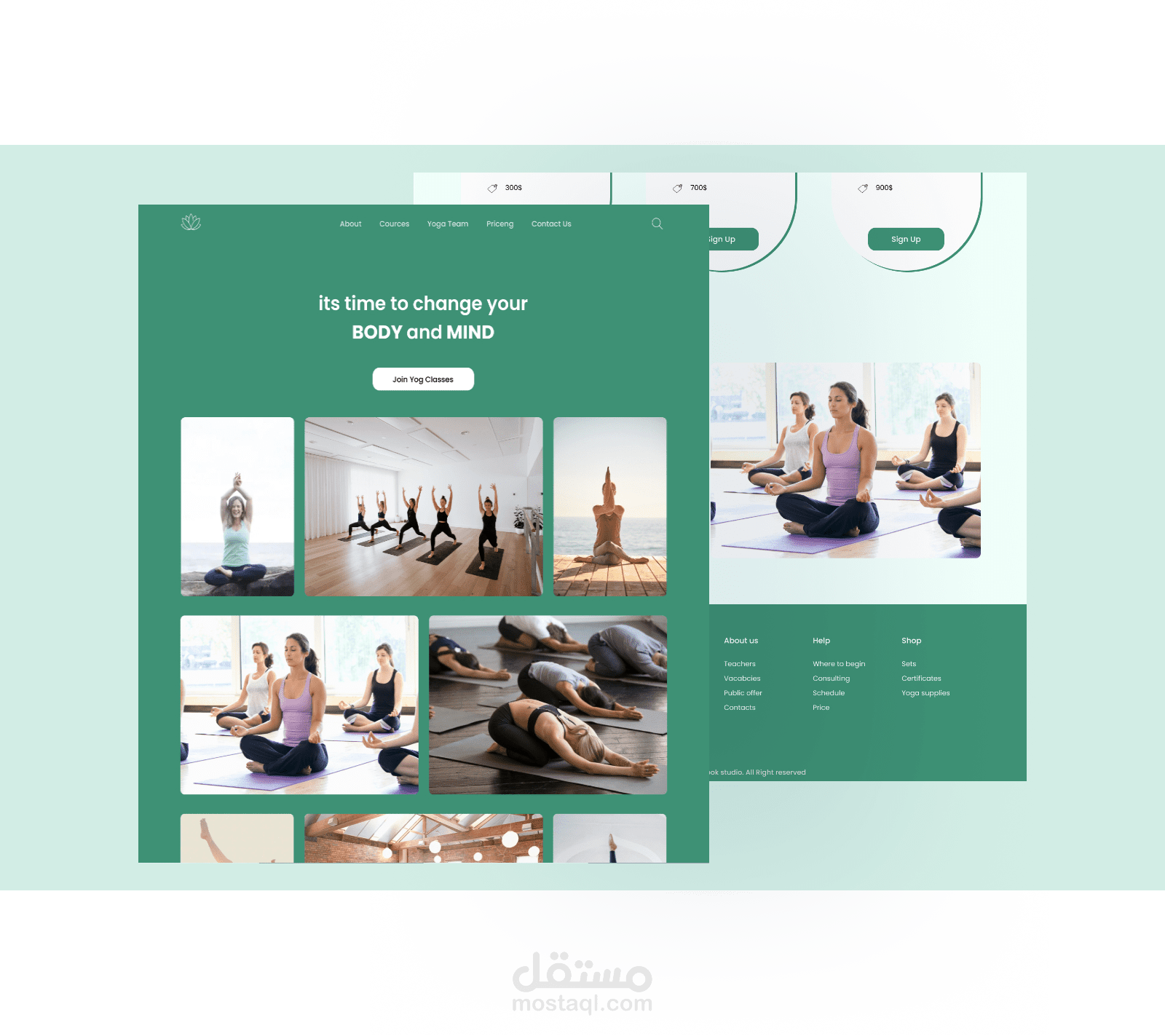 Yoga landing page