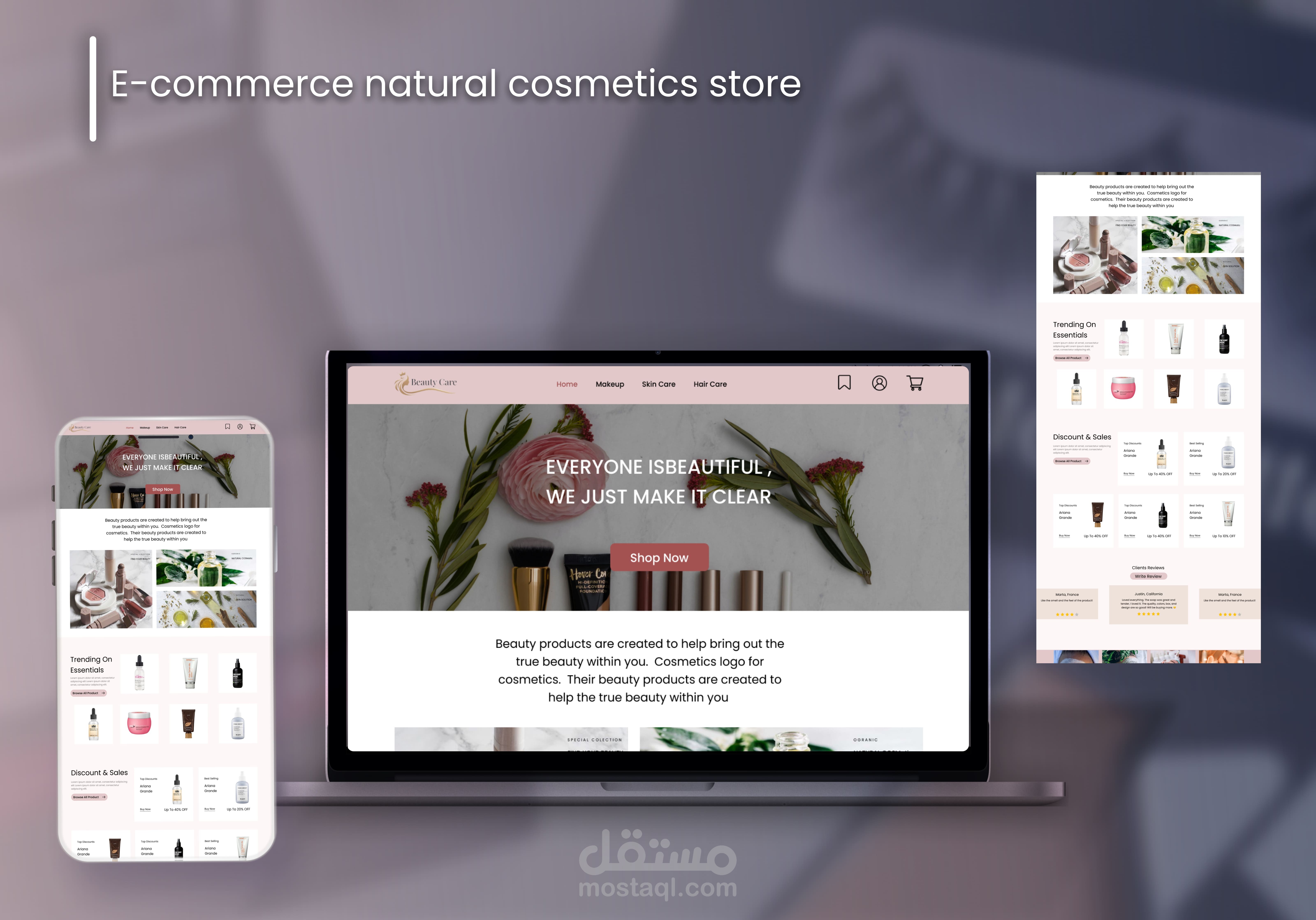 E-commerce natural cosmetics store