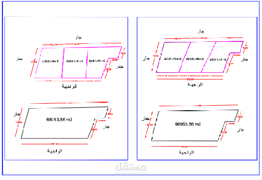 تقسيم مساحة الاراضي