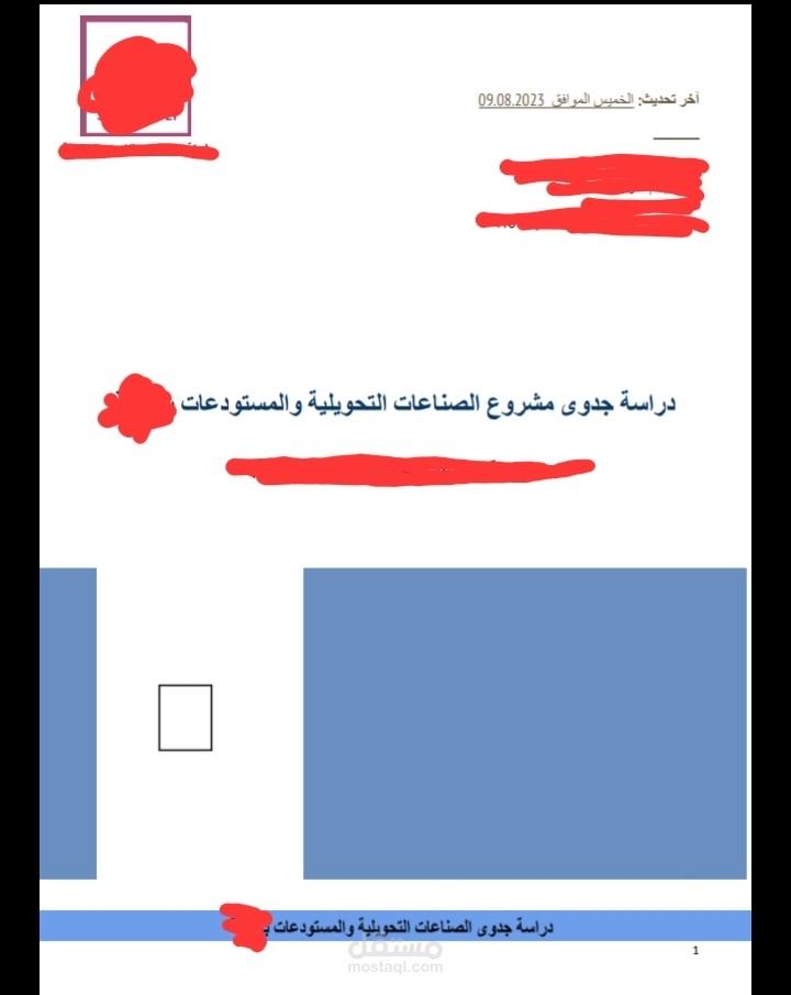 دراسة جدوى مشروع صناعات غذائية