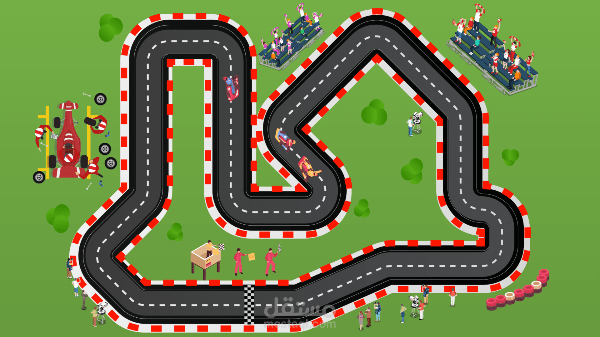 تحويل فكرة بسيطة إلى مشهد سباق حيوي متكامل | موشن جرافيك