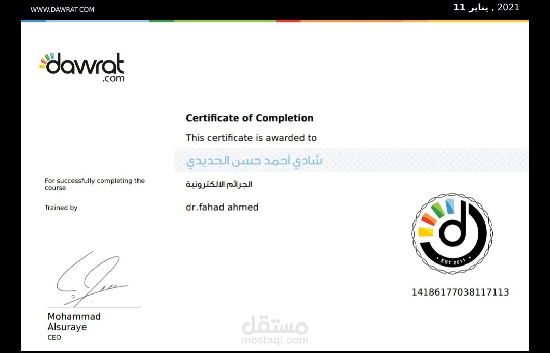 دورة في الجرائم الإلكترونية